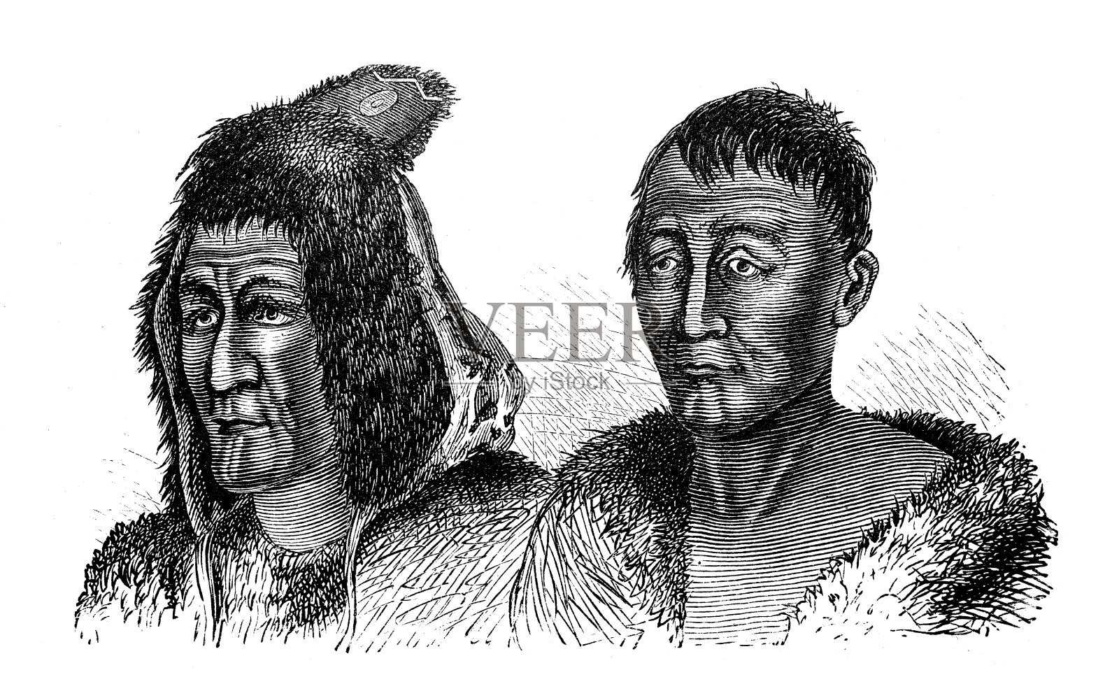 古董插图，民族志和土著文化:中亚，雅库特插画图片素材