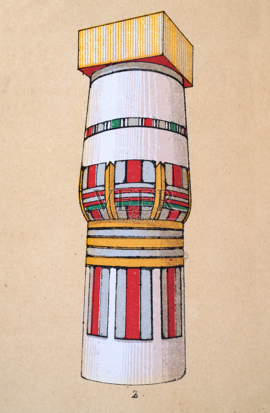 古埃及的装饰艺术和建筑，都来自于绘画柱，底比斯插画图片素材