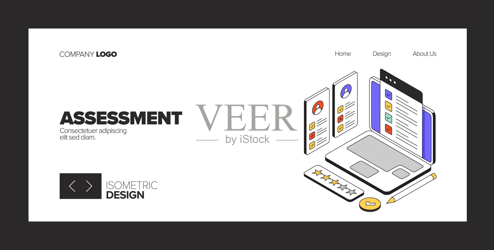 等角网络横幅，海报，封面和横幅的三维设计插画图片素材