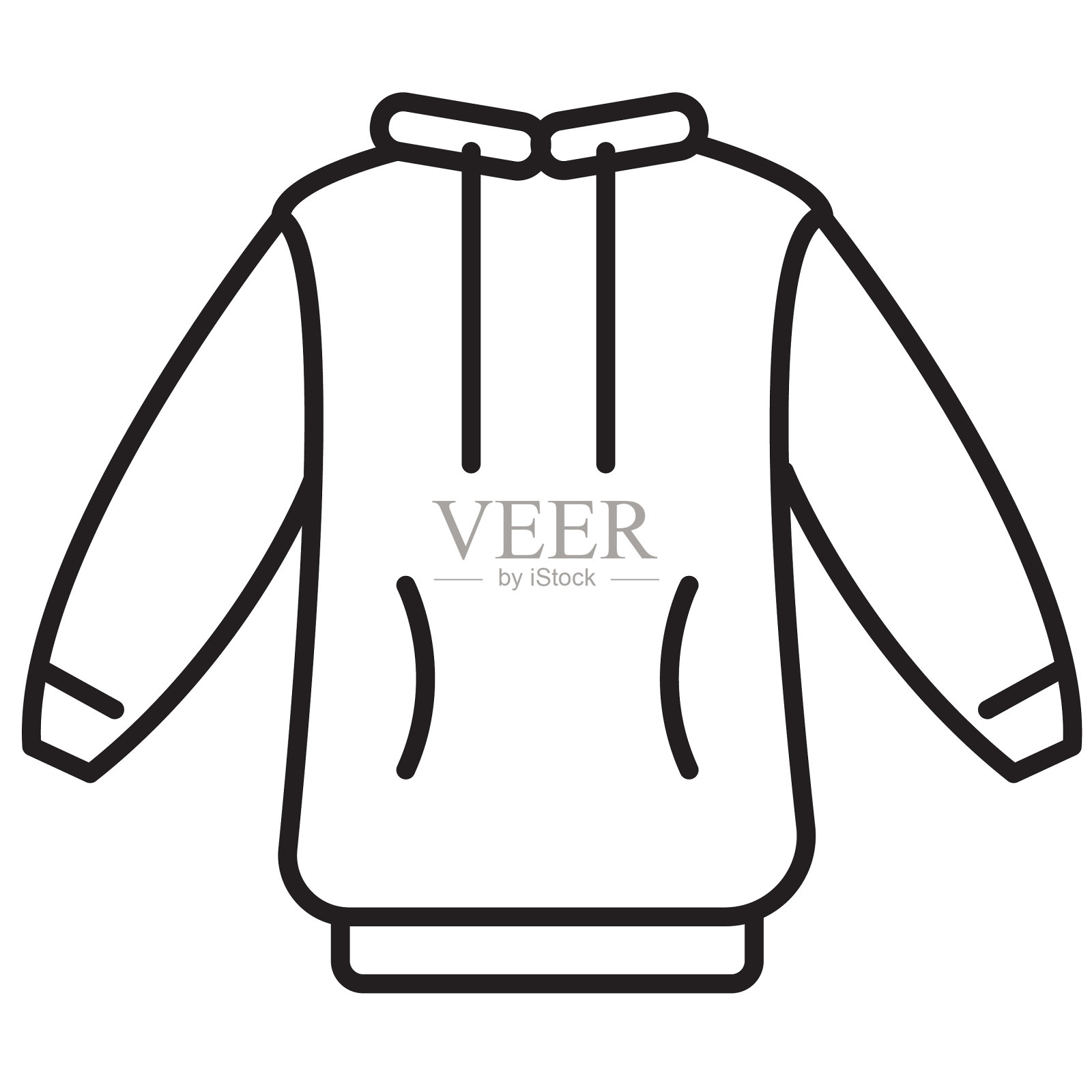 毛衣卫衣细线图标在白色背景-可编辑的笔画设计元素图片