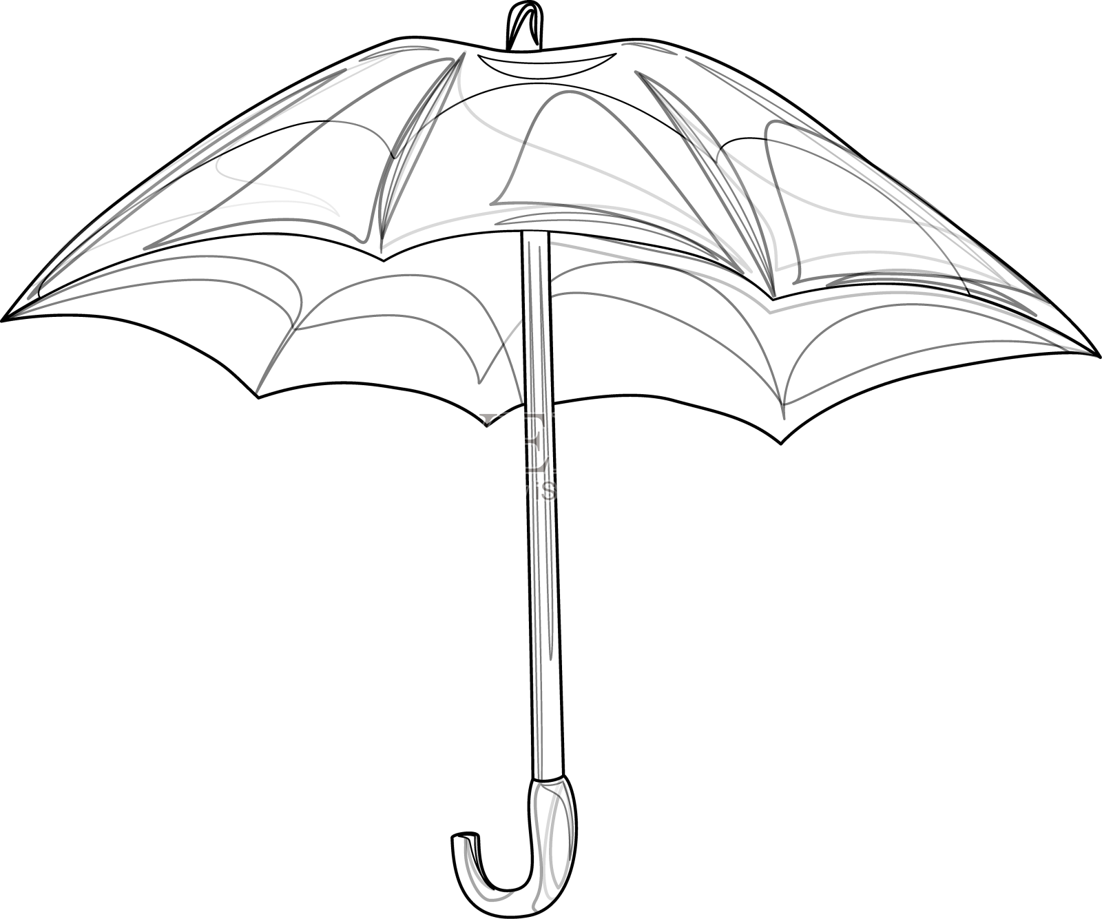 在线条概念中打开伞的图像设计元素图片