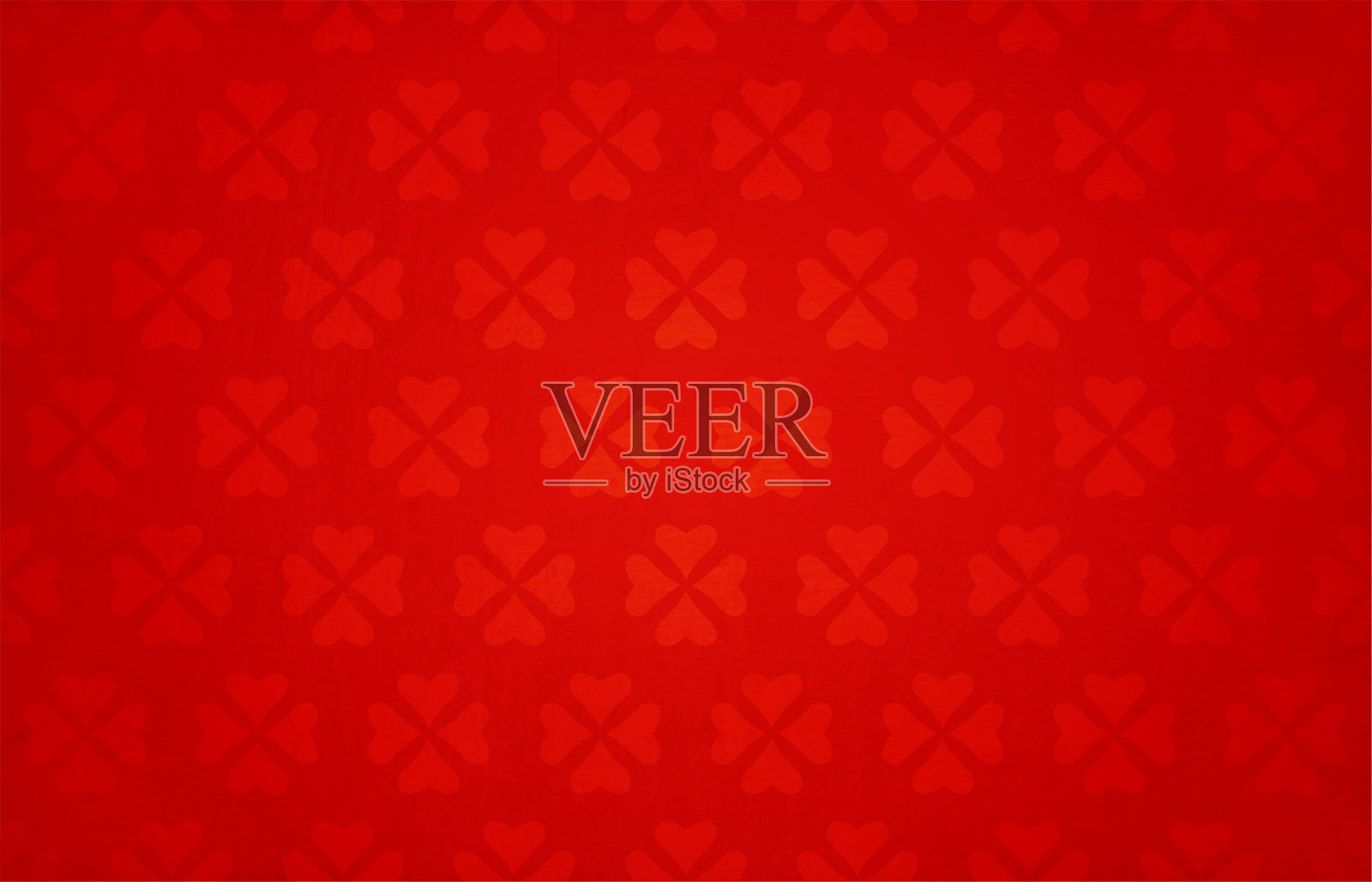 半无缝纹理暗明亮的红色圣诞背景(心形图案是无缝的，而垃圾不是)与四颗心的图案遍布插画图片素材