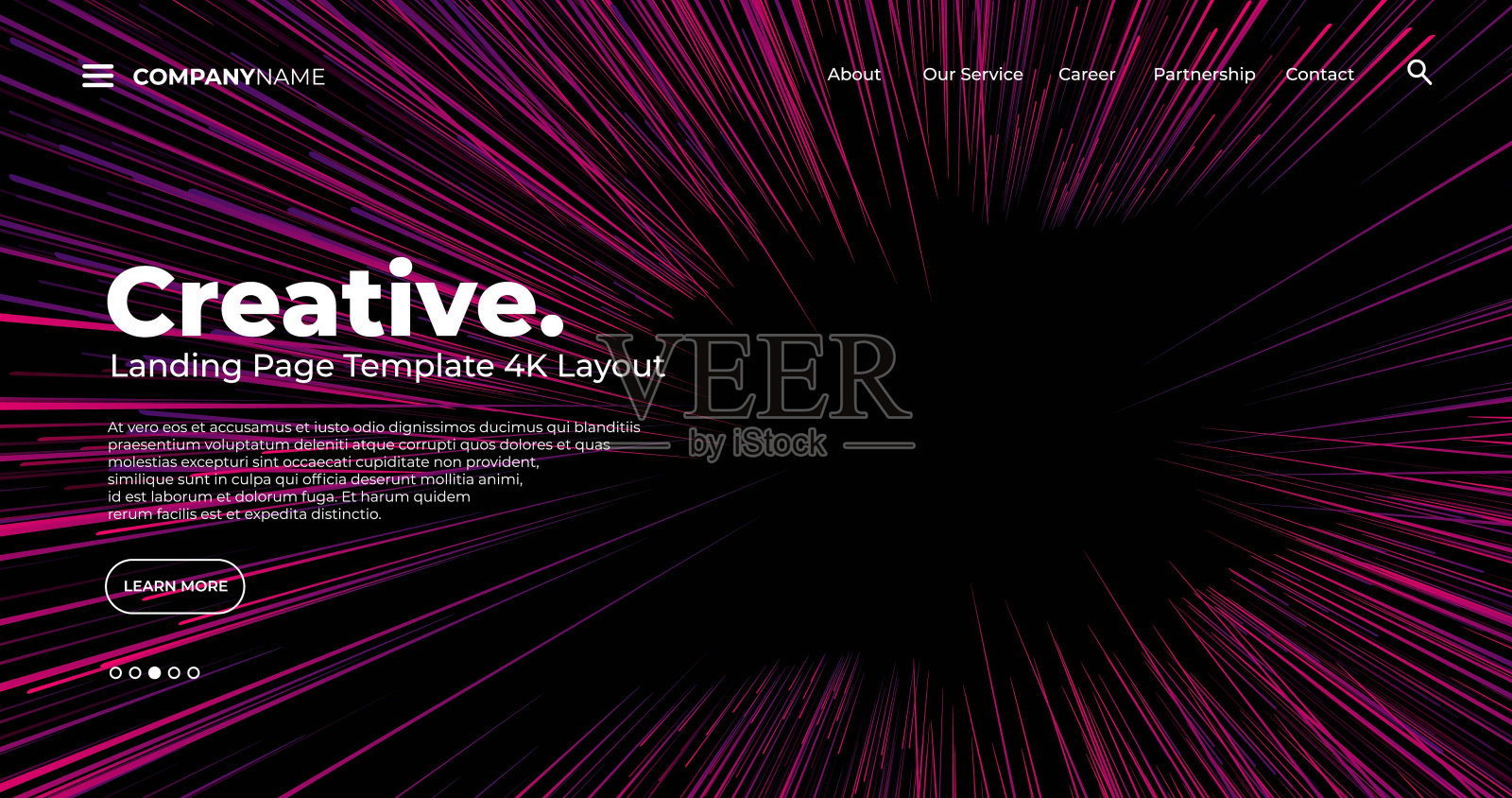 4K登陆页面模板-抽象的动态，现代的，未来的，多色的，简单的网站模板背景插画图片素材