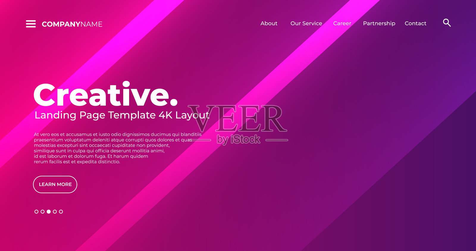 4K登陆页面模板-抽象动态，现代，未来，多色，简单的网站模板背景插画图片素材