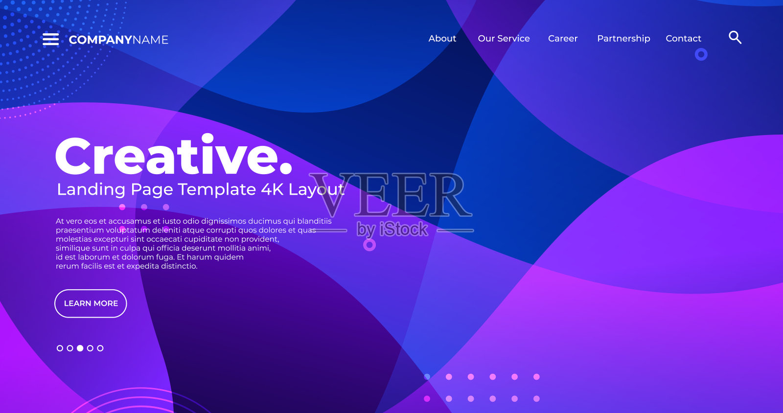 4K登陆页面模板-抽象动态，现代，未来，多色，简单的网站模板背景插画图片素材