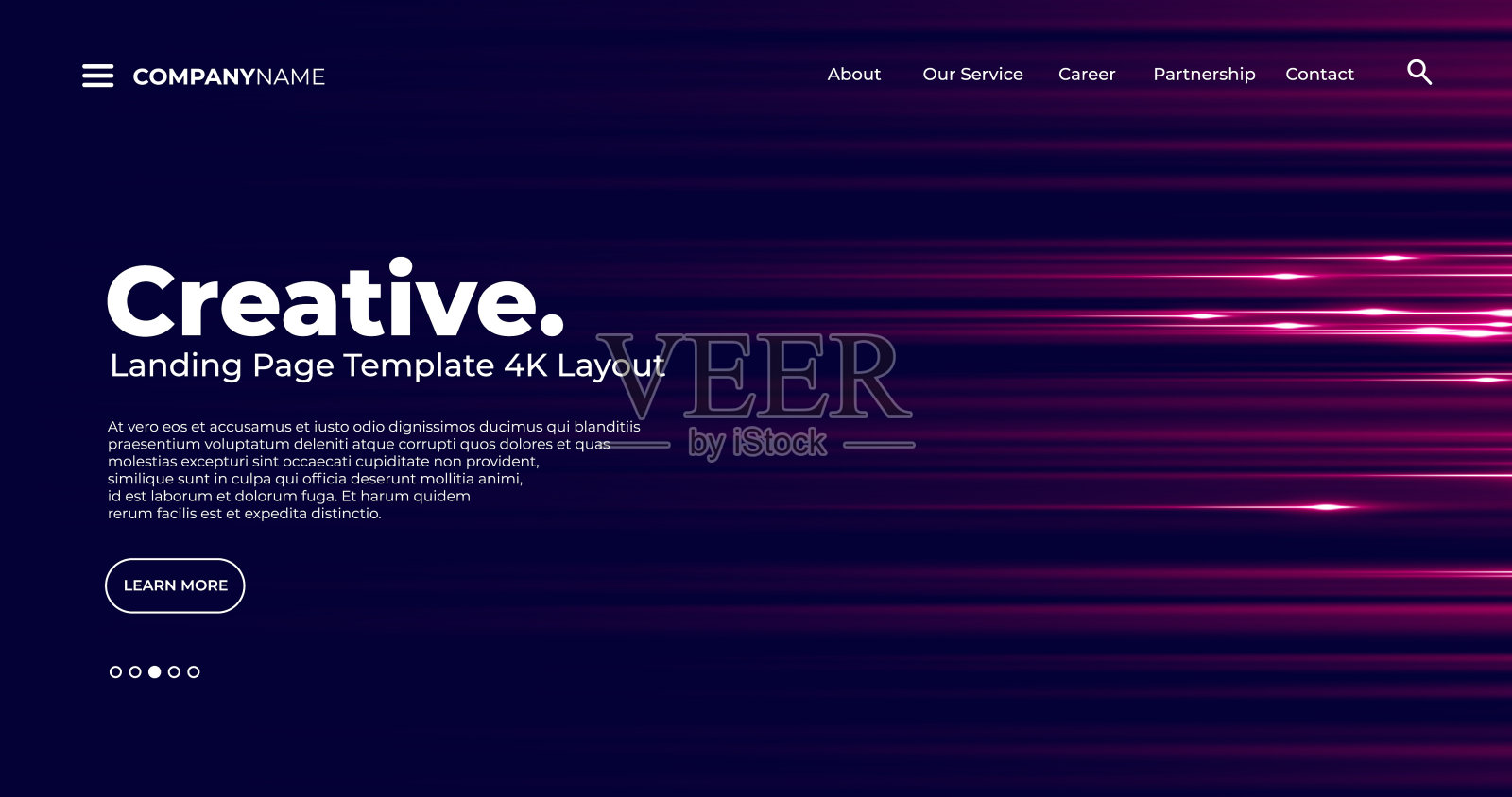 4K登陆页面模板-抽象动态，现代，未来，多色，简单的网站模板背景插画图片素材