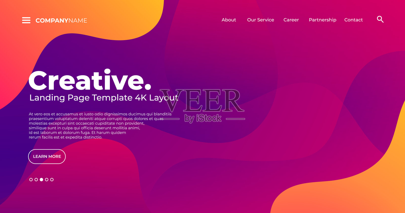 4K登陆页面模板-抽象动态，现代，未来，多色，简单的网站模板背景插画图片素材