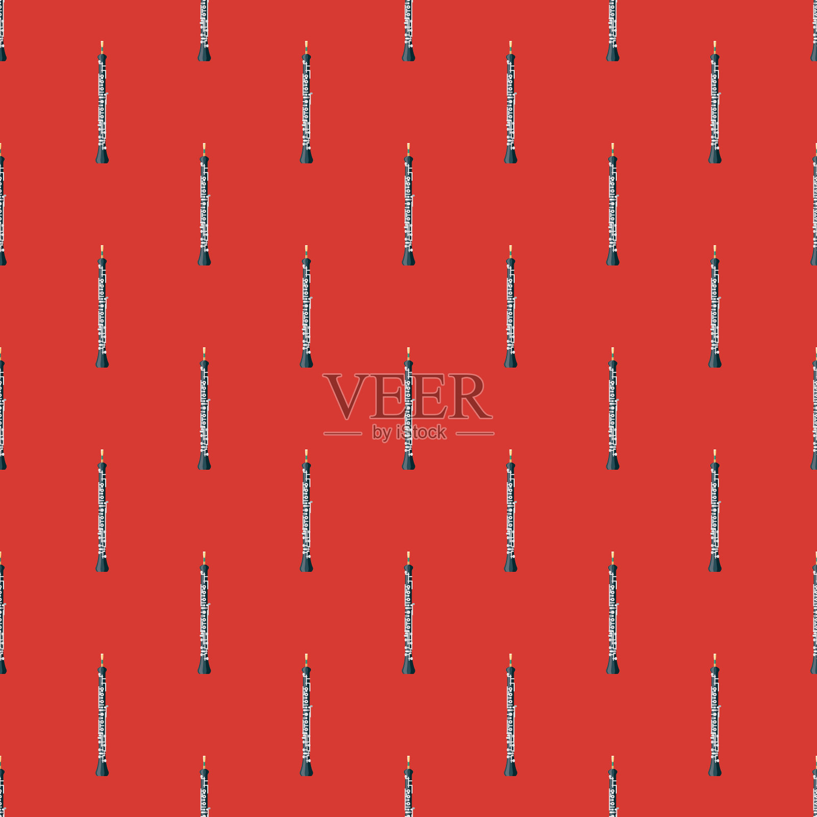 双簧管乐器无缝模式插画图片素材