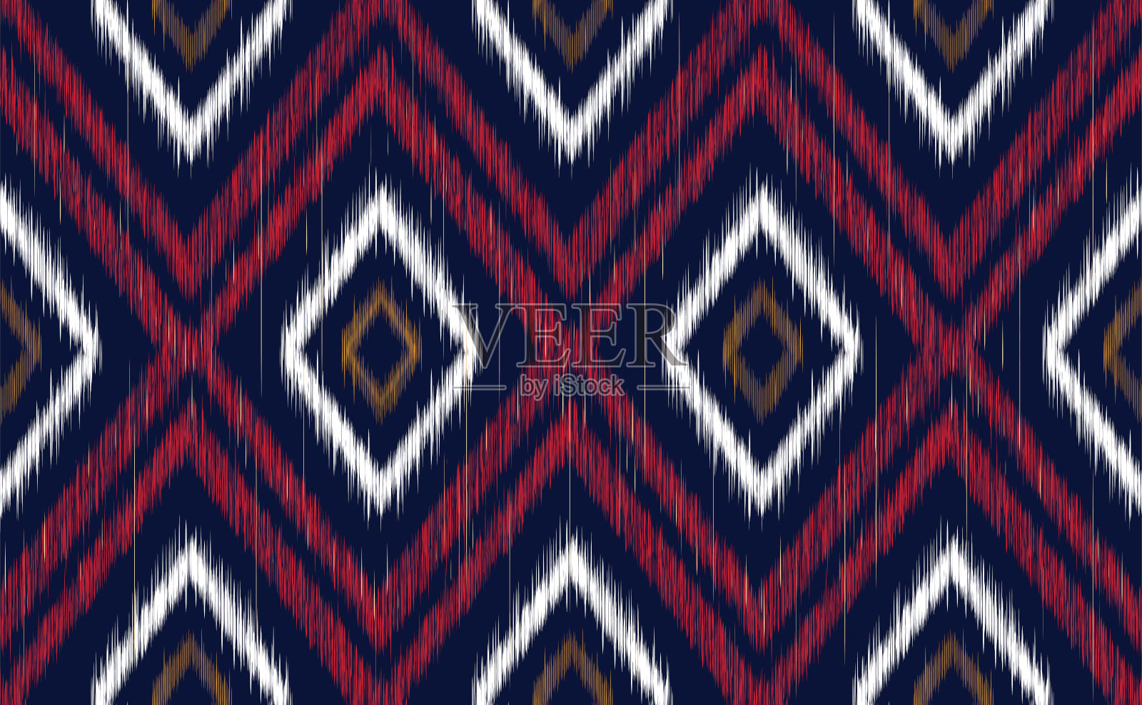 刺绣图案矢量，几何民族连续无缝阿兹特克红色背景插画图片素材