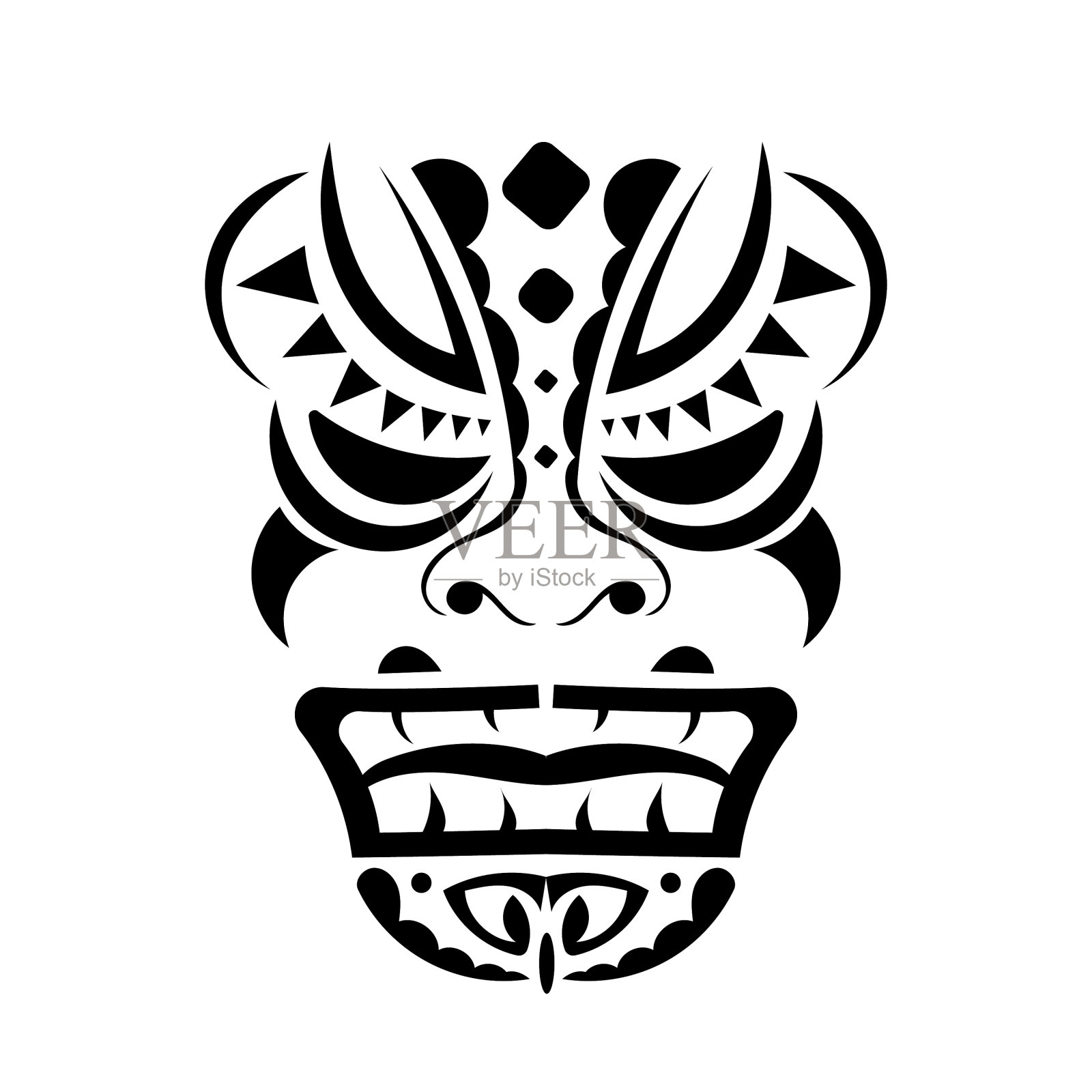 图腾设计装饰来自波利尼西亚和夏威夷插画图片素材