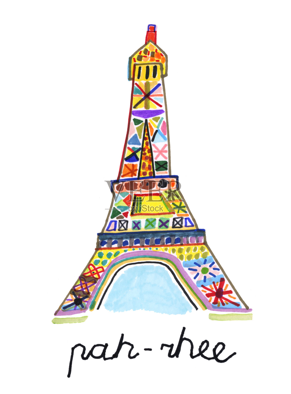 巴黎的埃菲尔铁塔插画图片素材