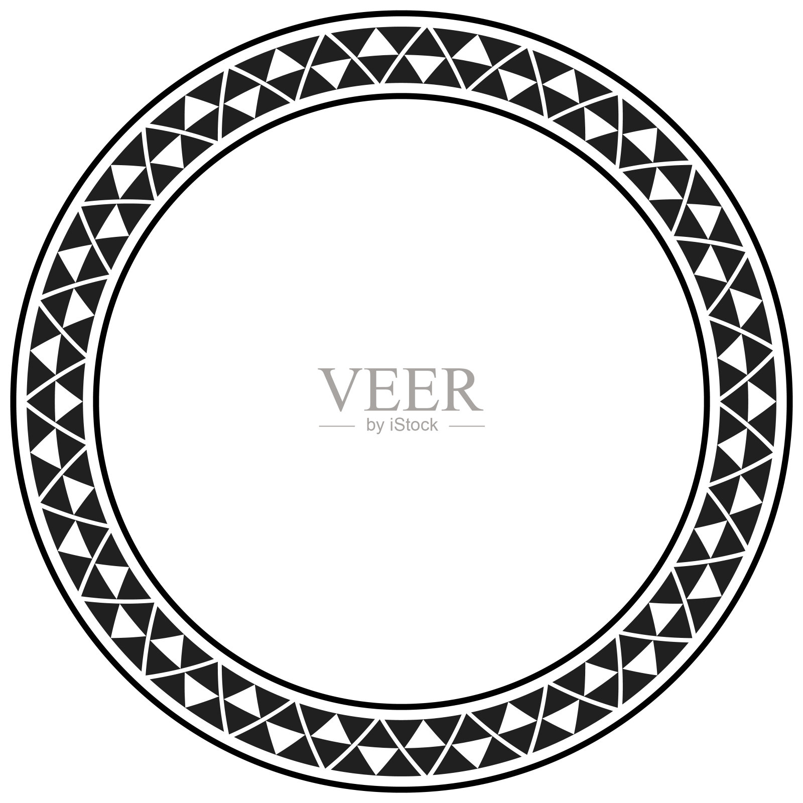 抽象的阿兹特克框架。带有部落图案的黑色圆圈框架。矢量插图。边界模板。设计元素图片