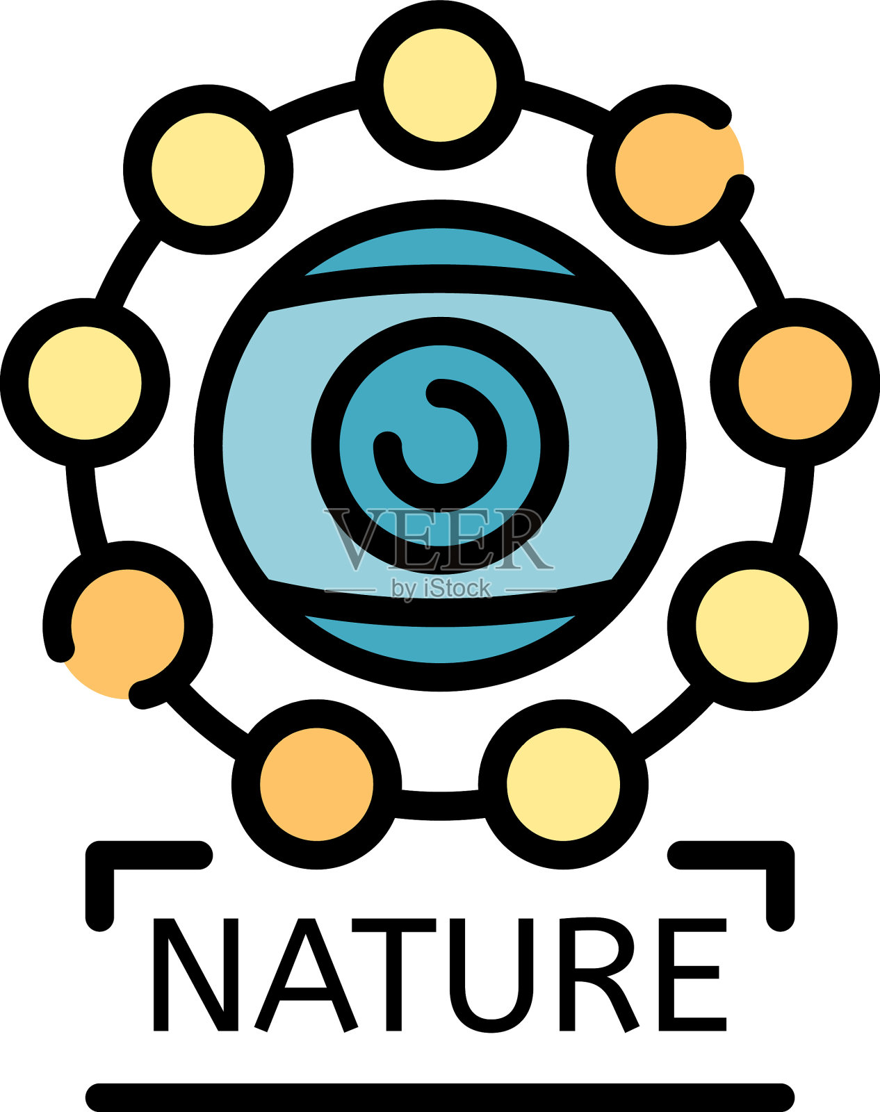 炼金术自然图标颜色轮廓设计元素图片