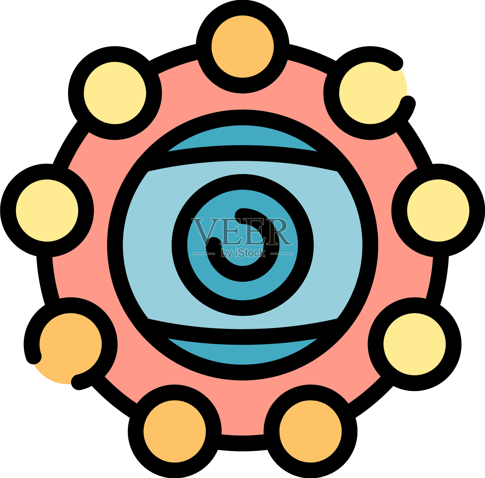 眼睛炼金术图标颜色轮廓插画图片素材