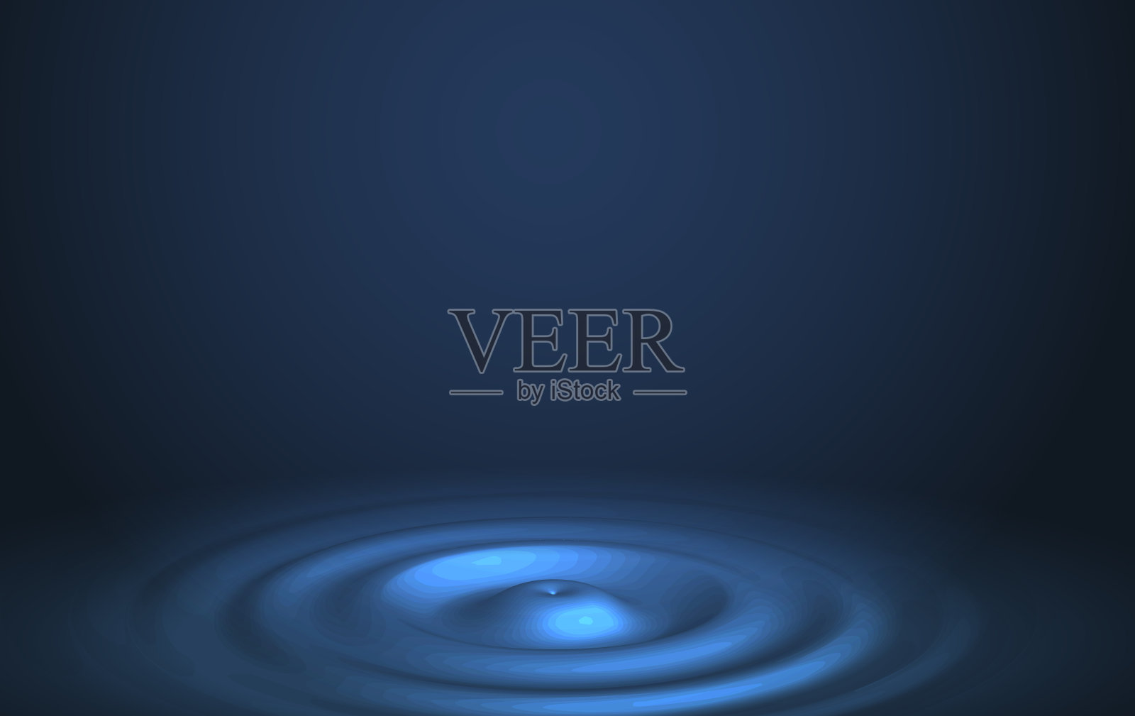 黑色背景上的水波纹效果。圆波透视视图。液滴溅出液体的矢量插图插画图片素材