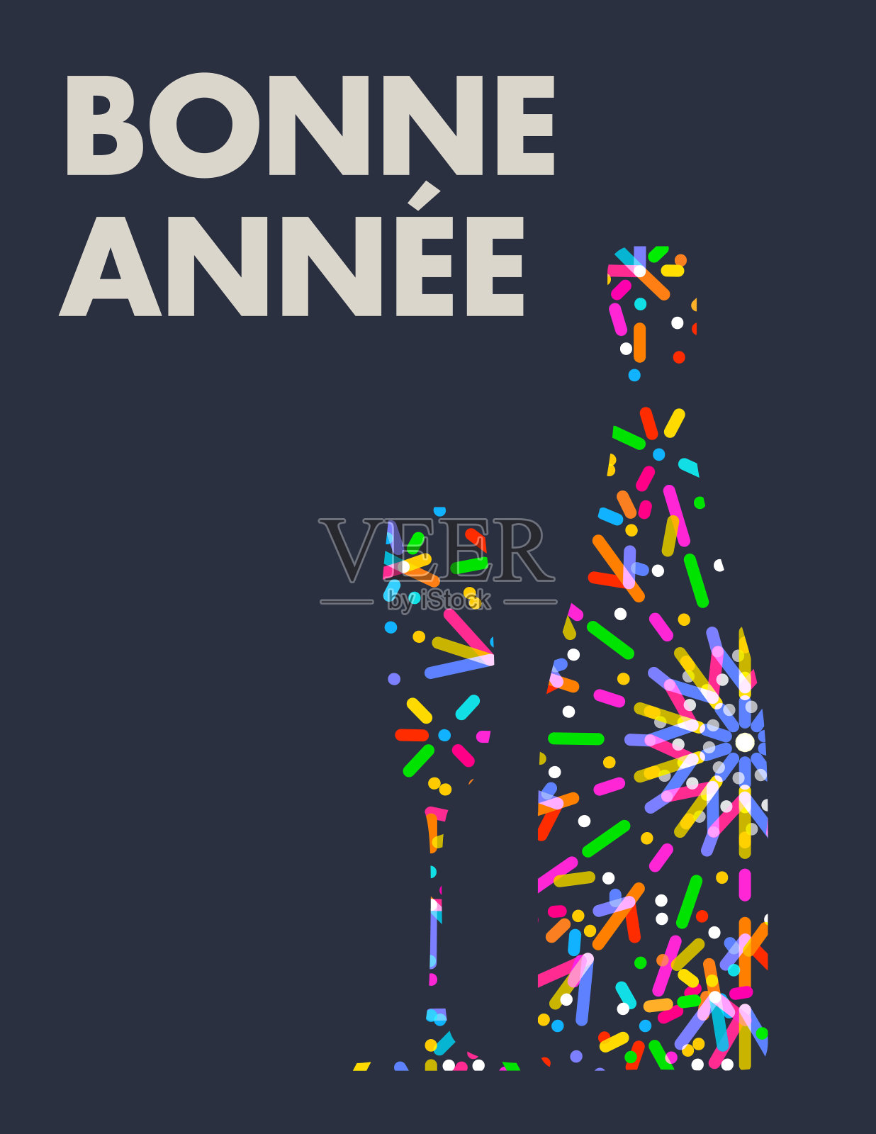 法语新年问候插画图片素材