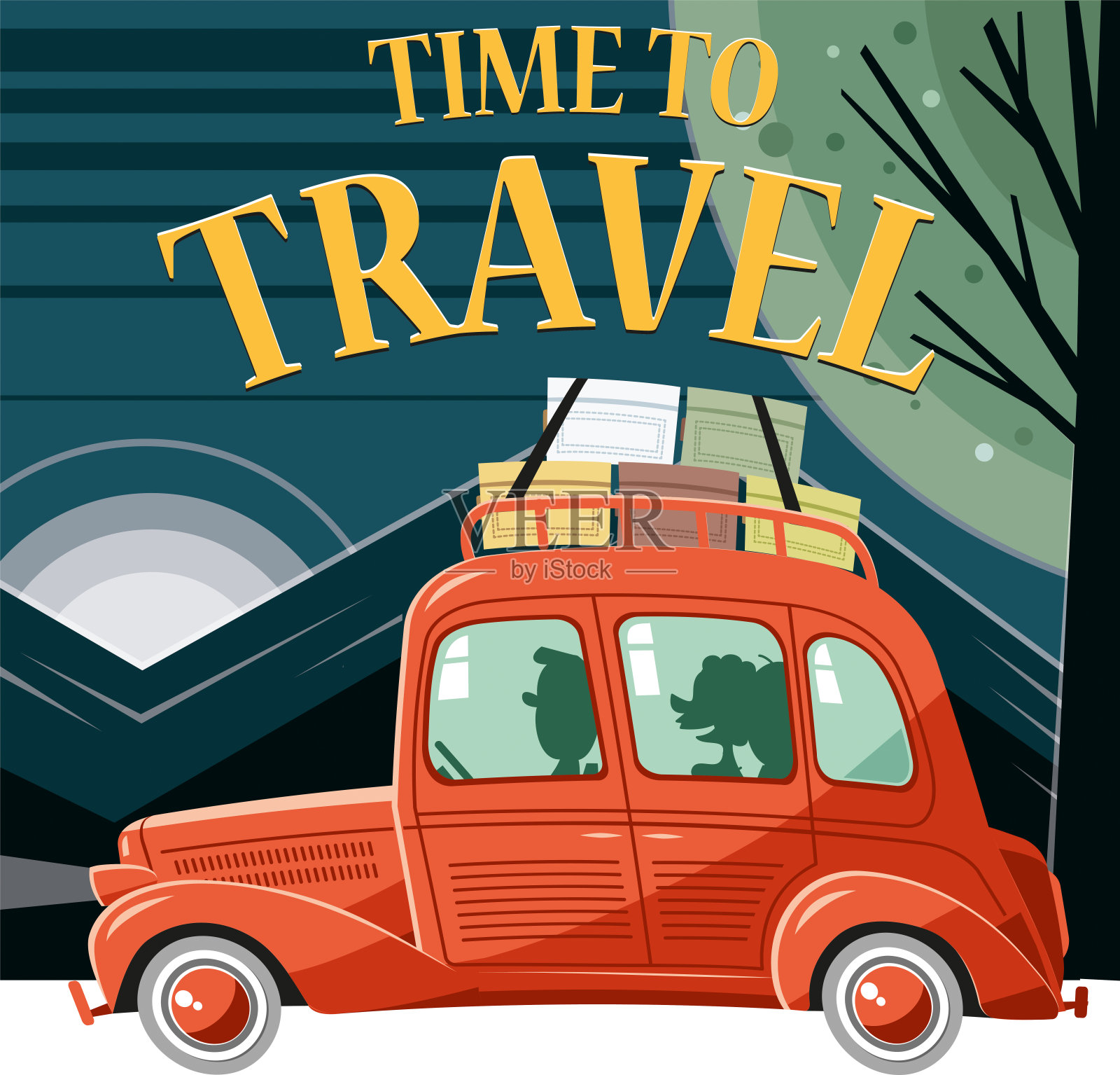 旅行时间插画图片素材