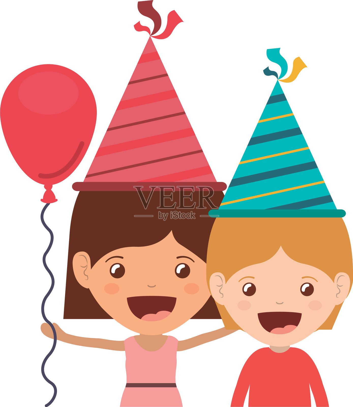 几个孩子在庆祝生日插画图片素材