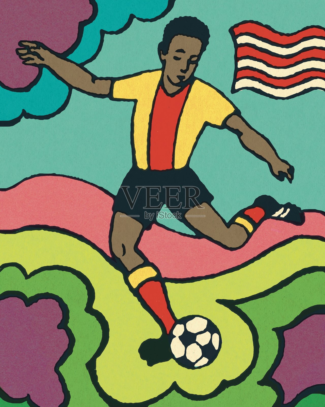 足球运动员插画图片素材