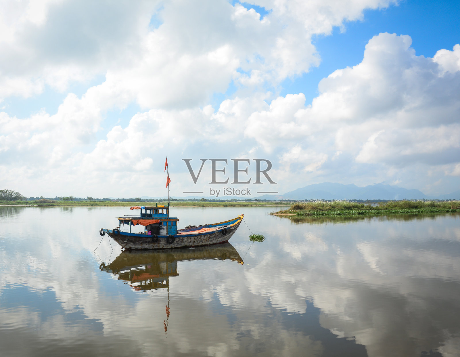 越南会安的河景照片摄影图片
