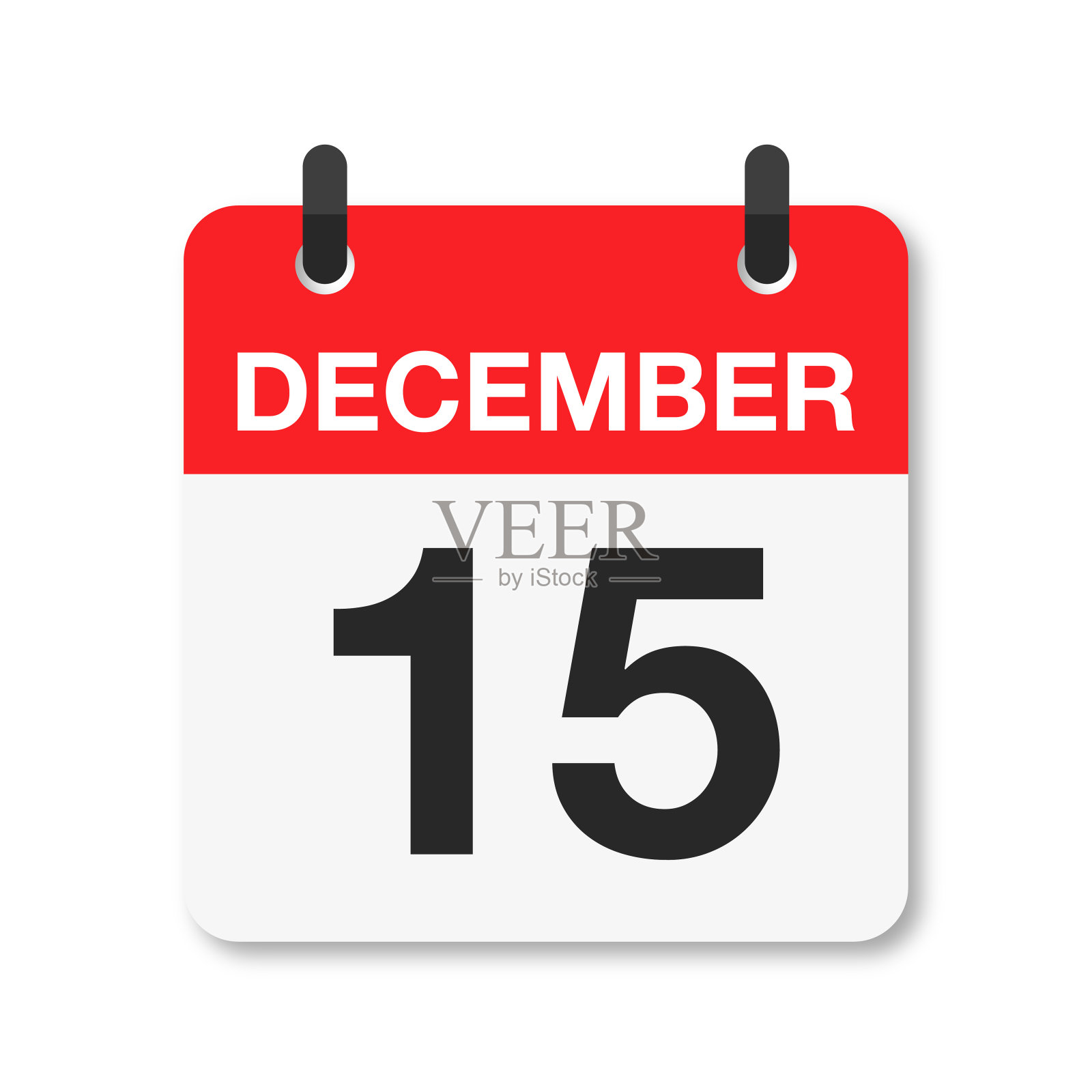 12月15日-每日日历图标-白色背景插画图片素材