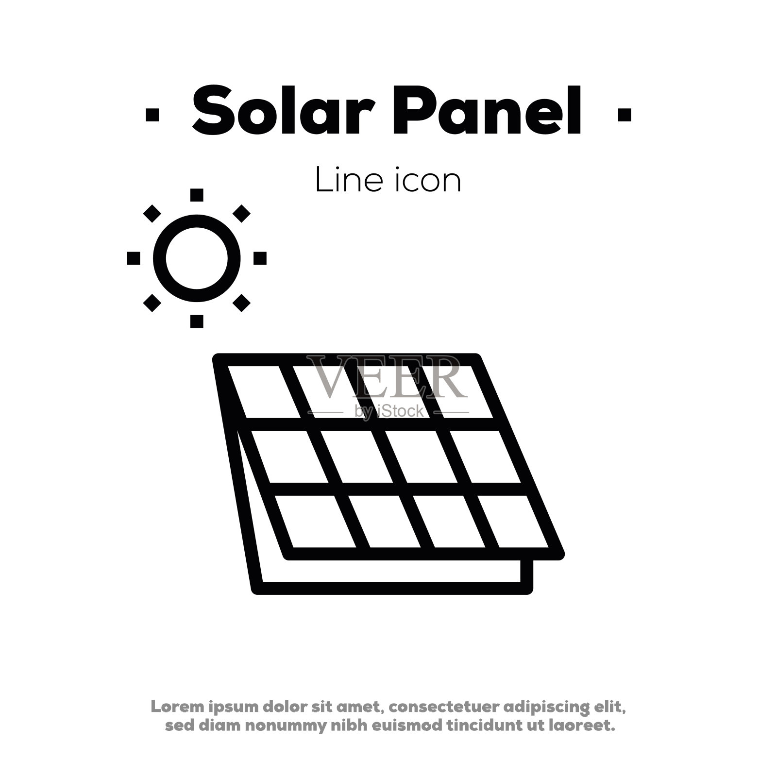 太阳能电池板系列图标插画图片素材