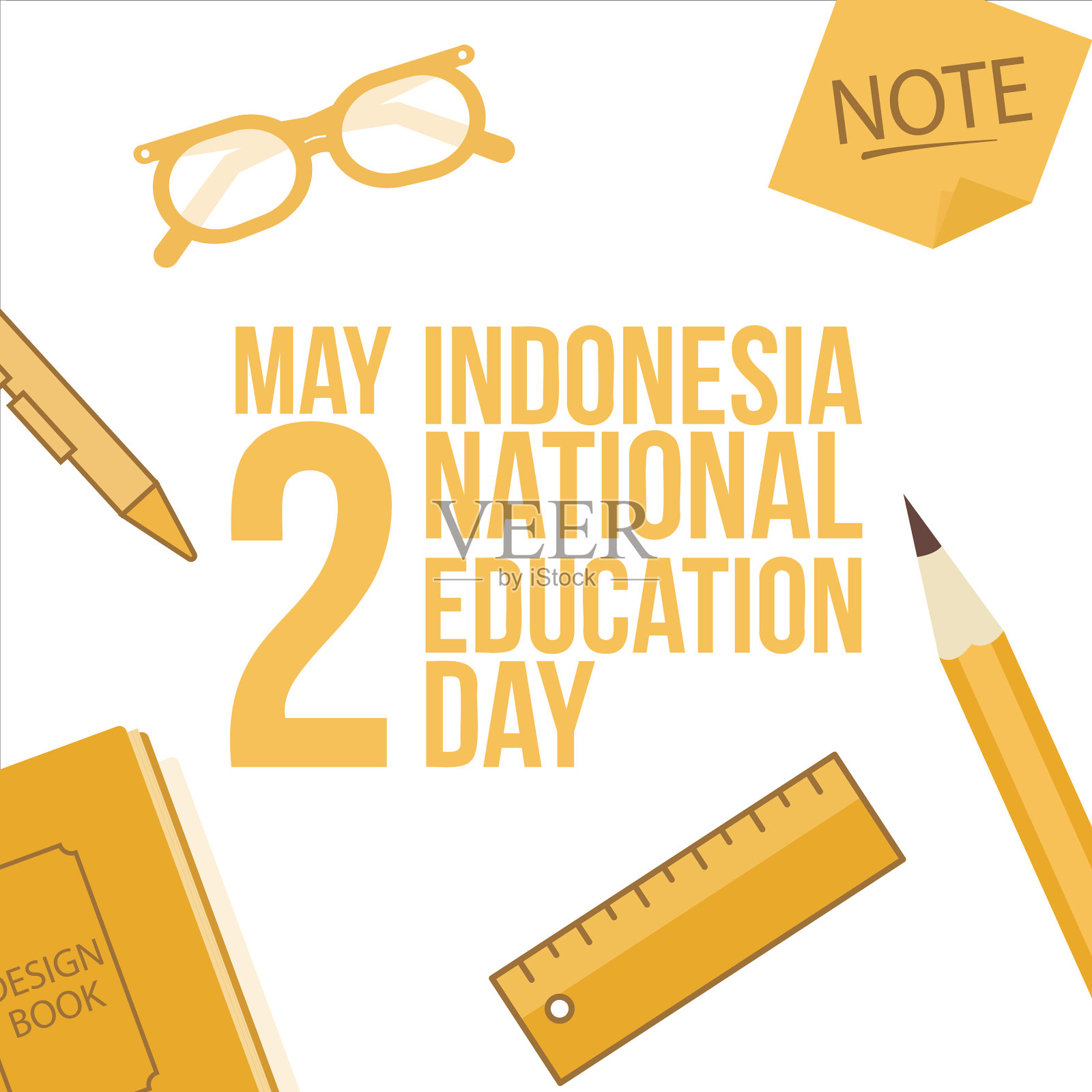 为印尼国家教育日创意插画图片素材