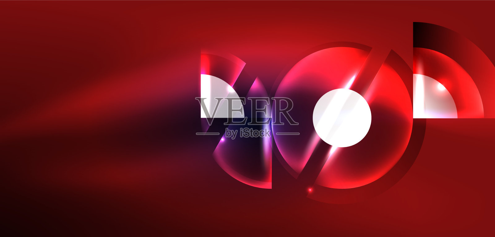 霓虹灯圆形线条和三角形元素嗨插画图片素材