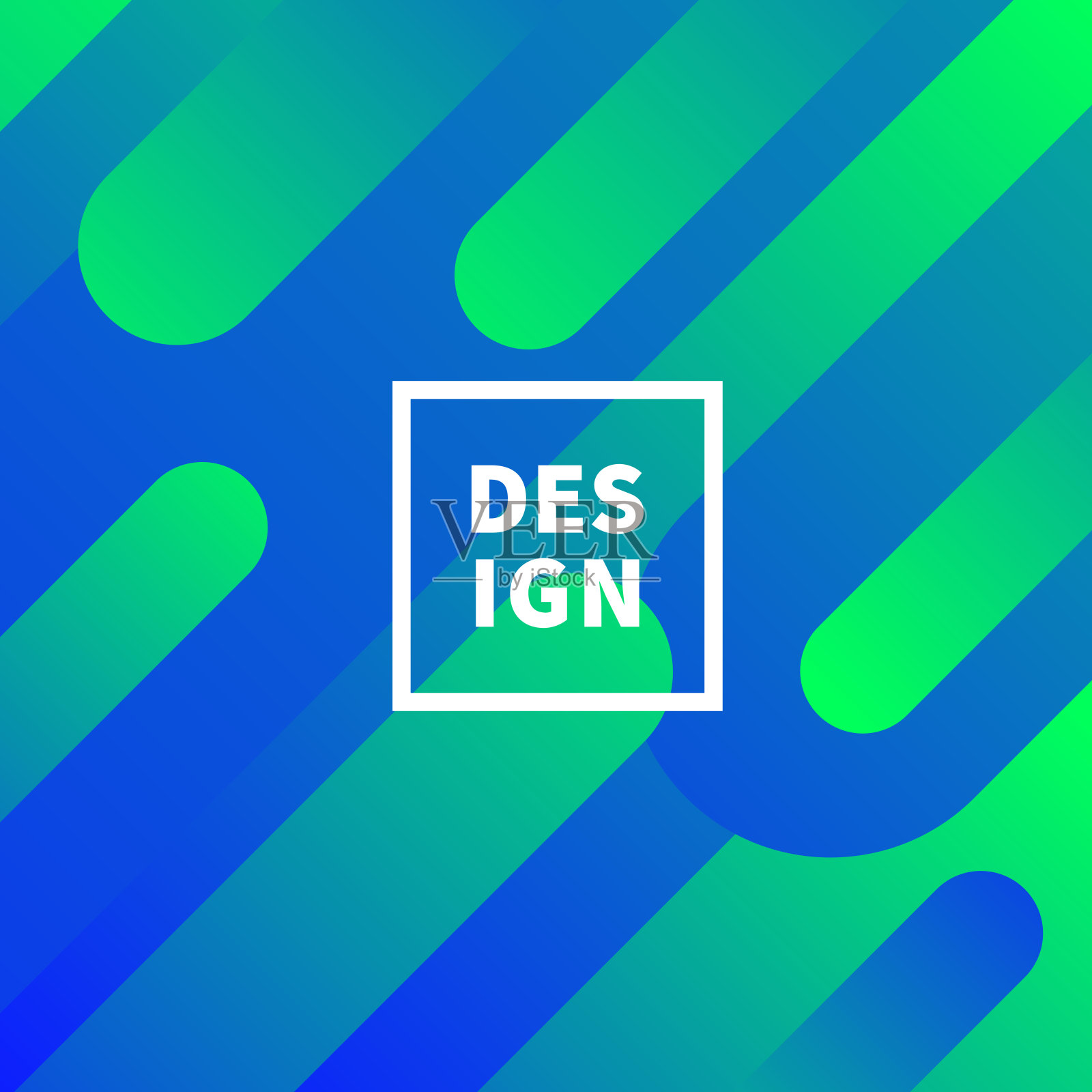 抽象设计与几何形状-时尚的蓝色梯度插画图片素材