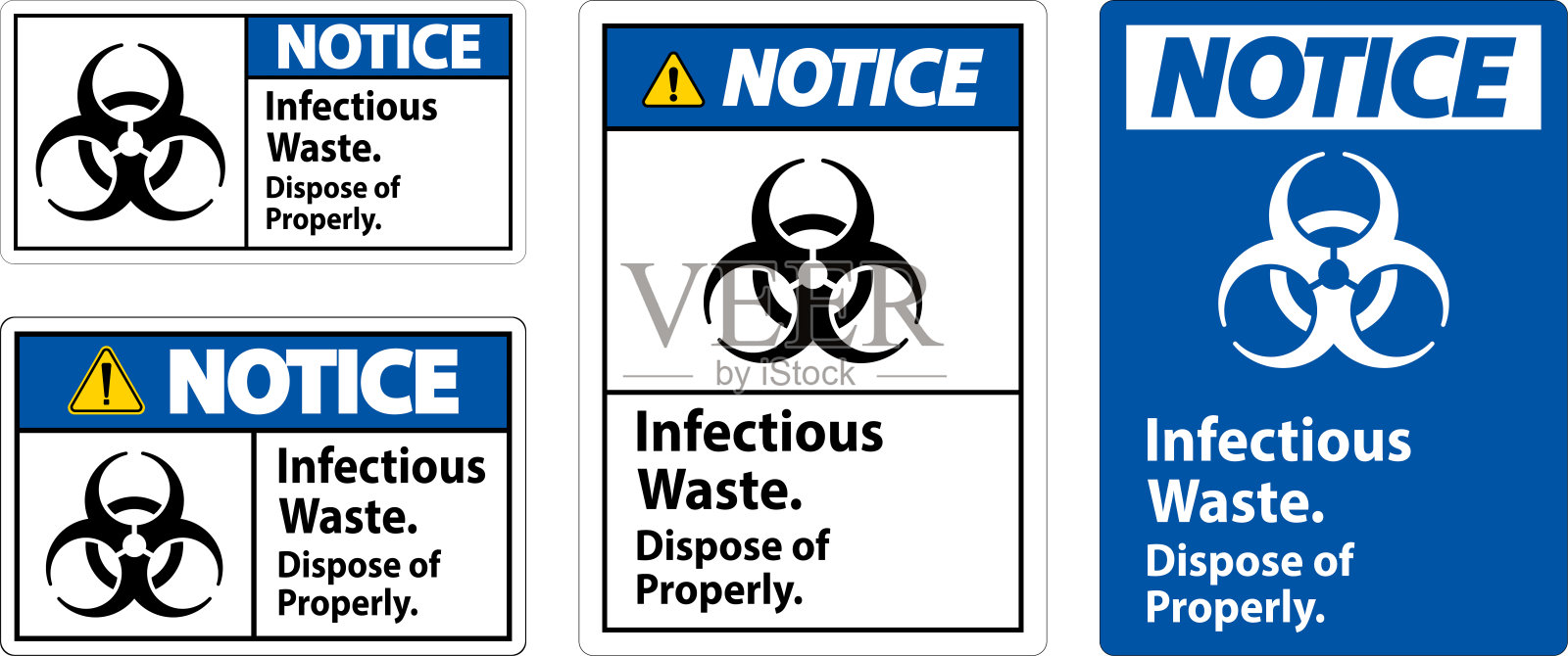 生物危害通知，标签，传染性废物，妥善处理插画图片素材
