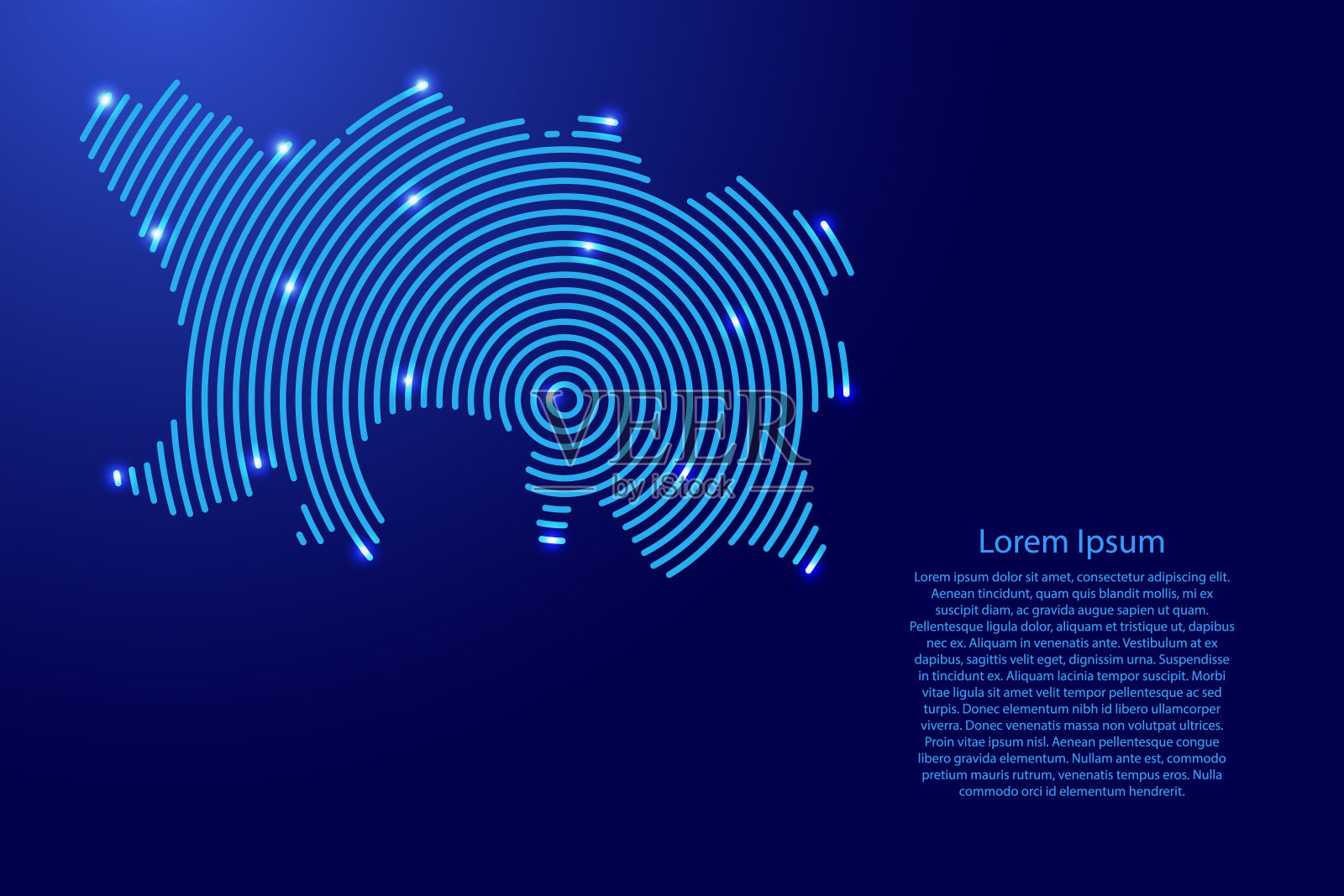 泽西岛地图从未来的同心圆和发光的星星横幅，海报，贺卡插画图片素材