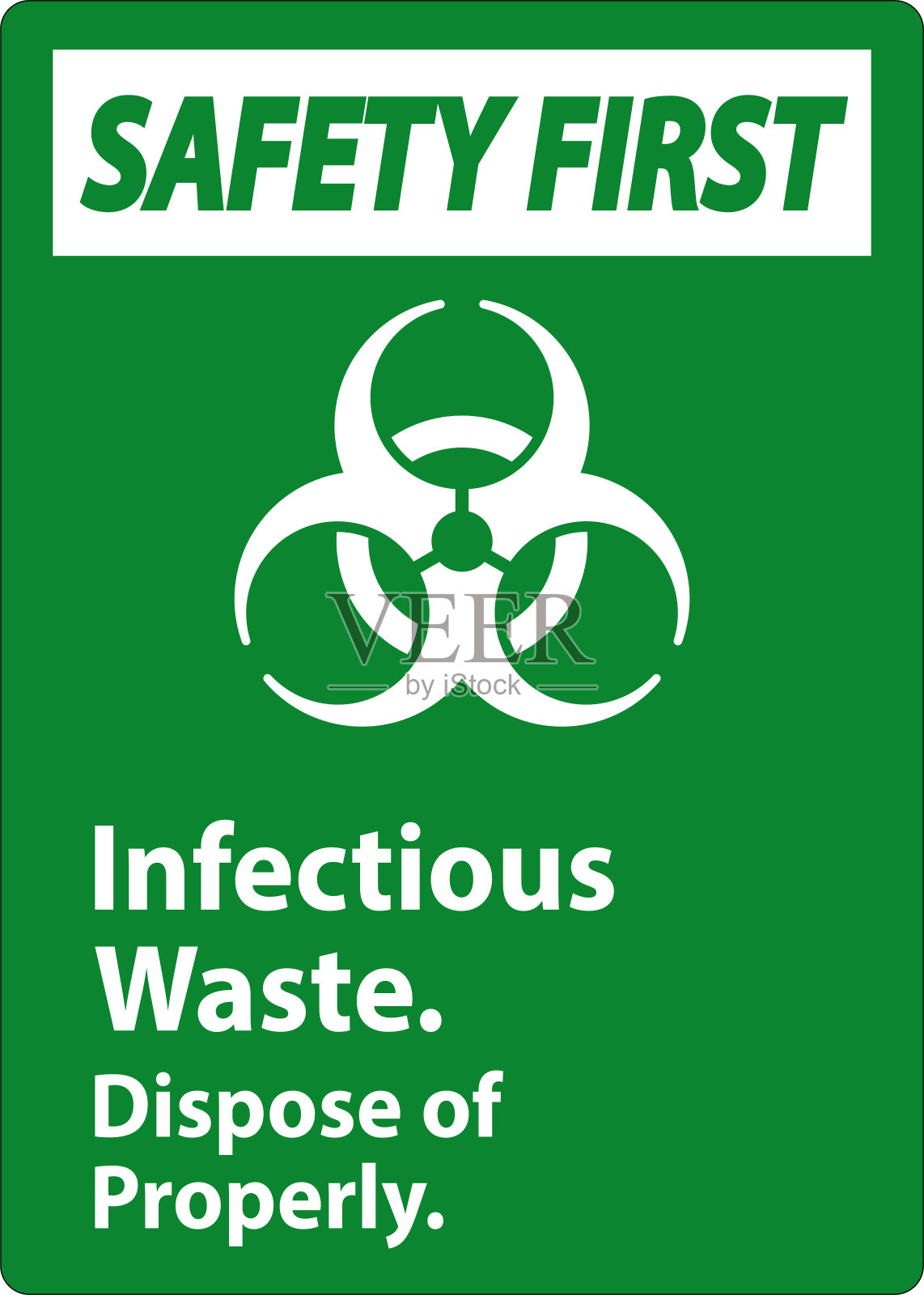 生物危害安全第一，标记感染性废物，妥善处理插画图片素材