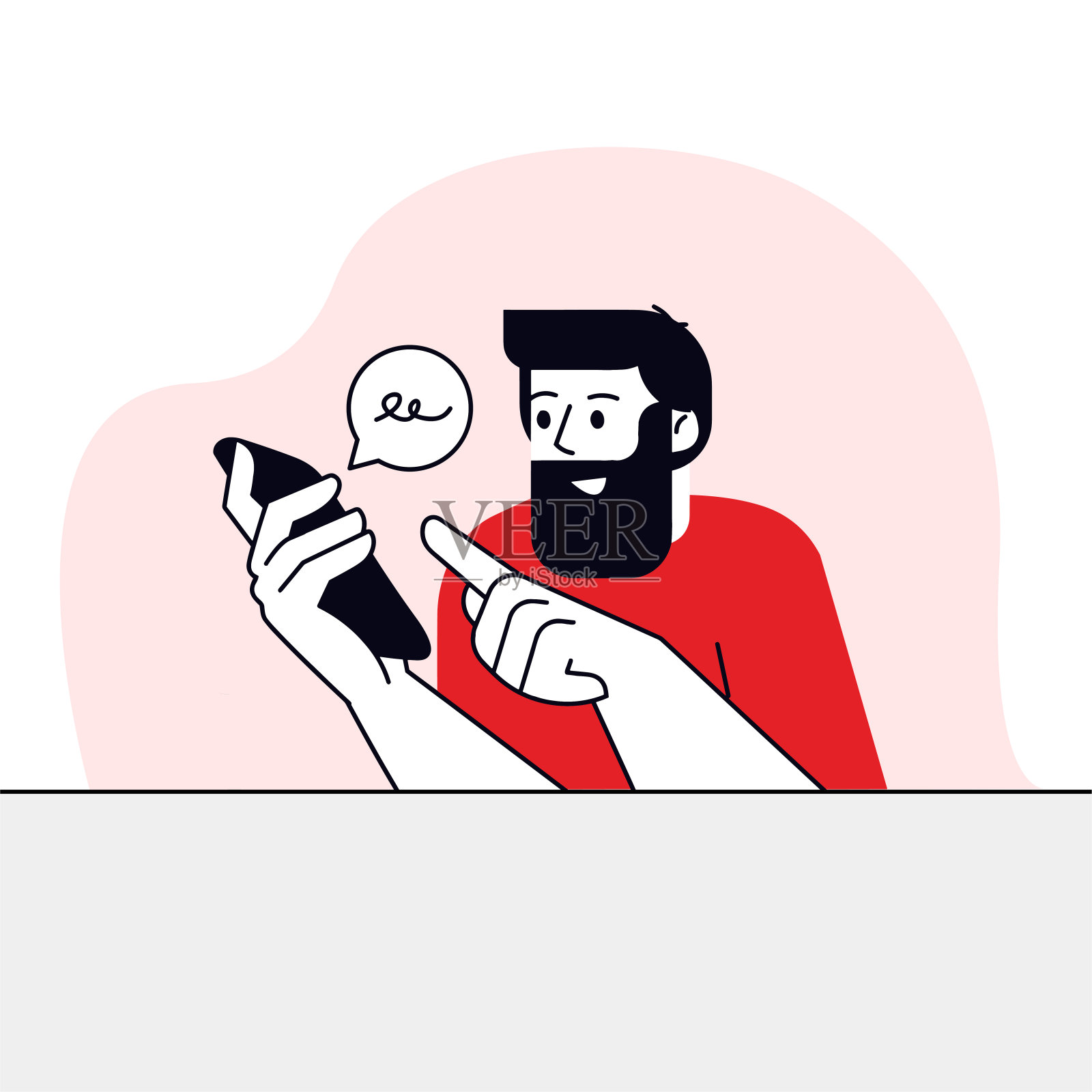 线卡通人物家庭概念设计插画图片素材