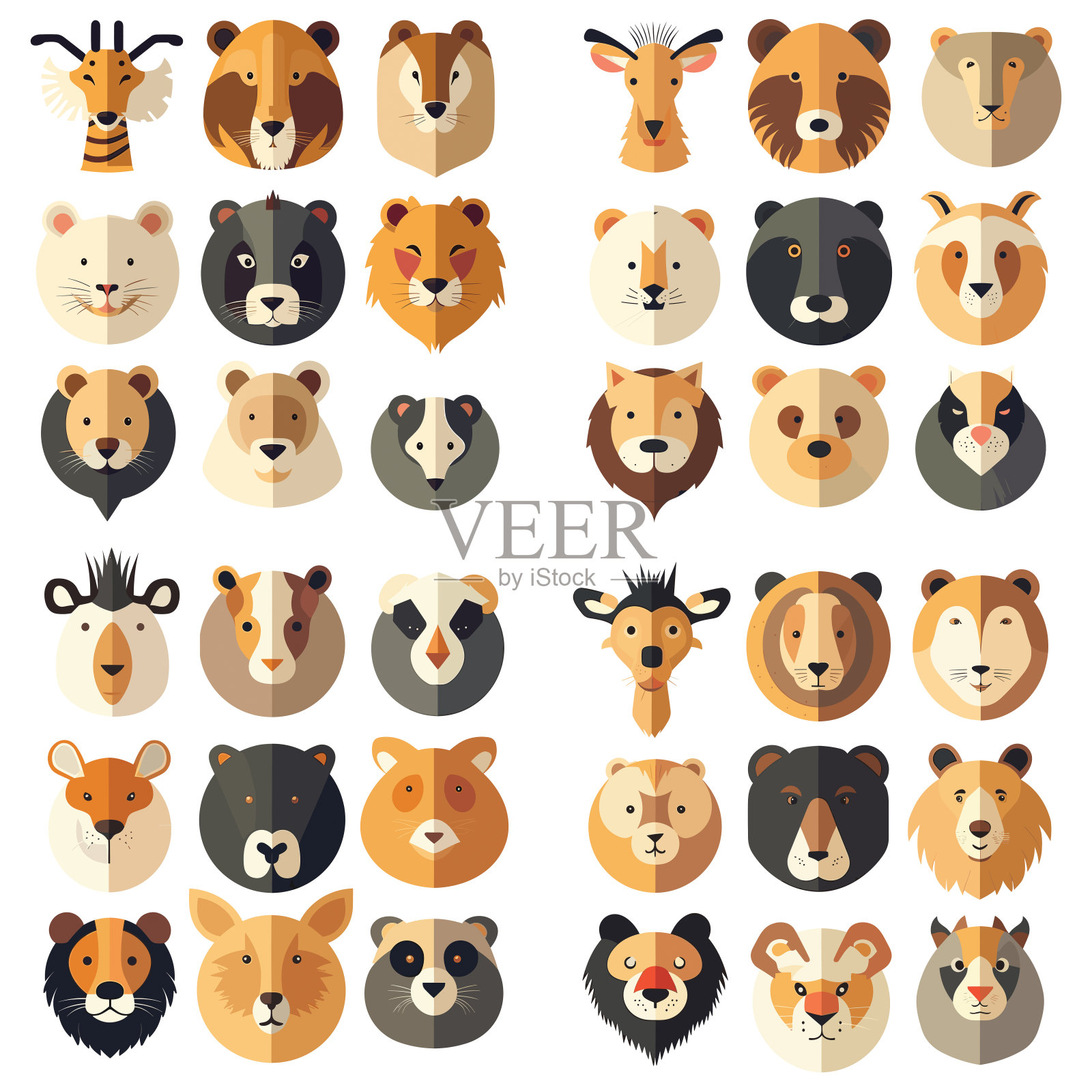 动物园的动物插画图片素材