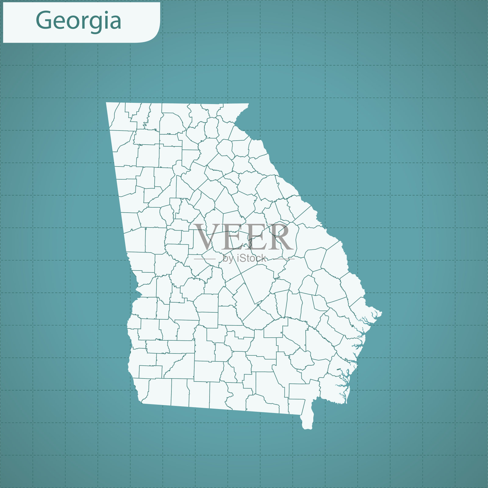 乔治亚州地图插画图片素材