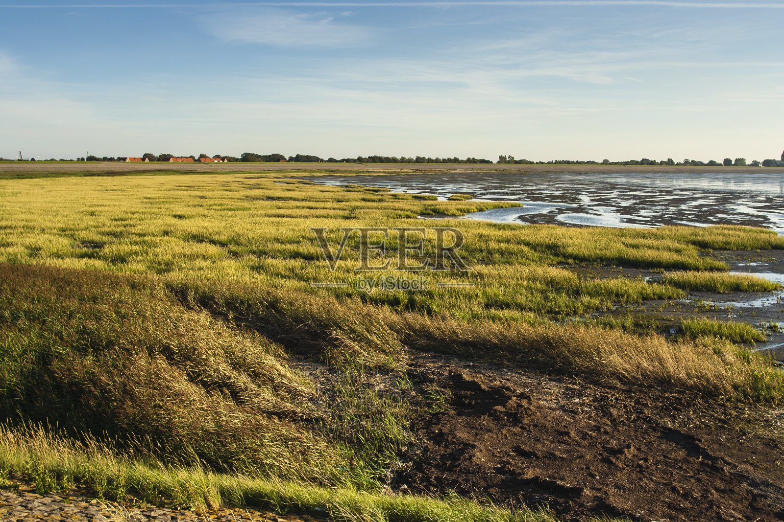 登奥弗的潮汐小溪照片摄影图片