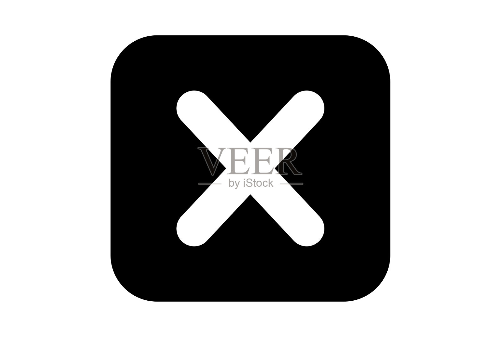 关闭网页图标黑色交叉x符号应用程序标志艺术图标素材