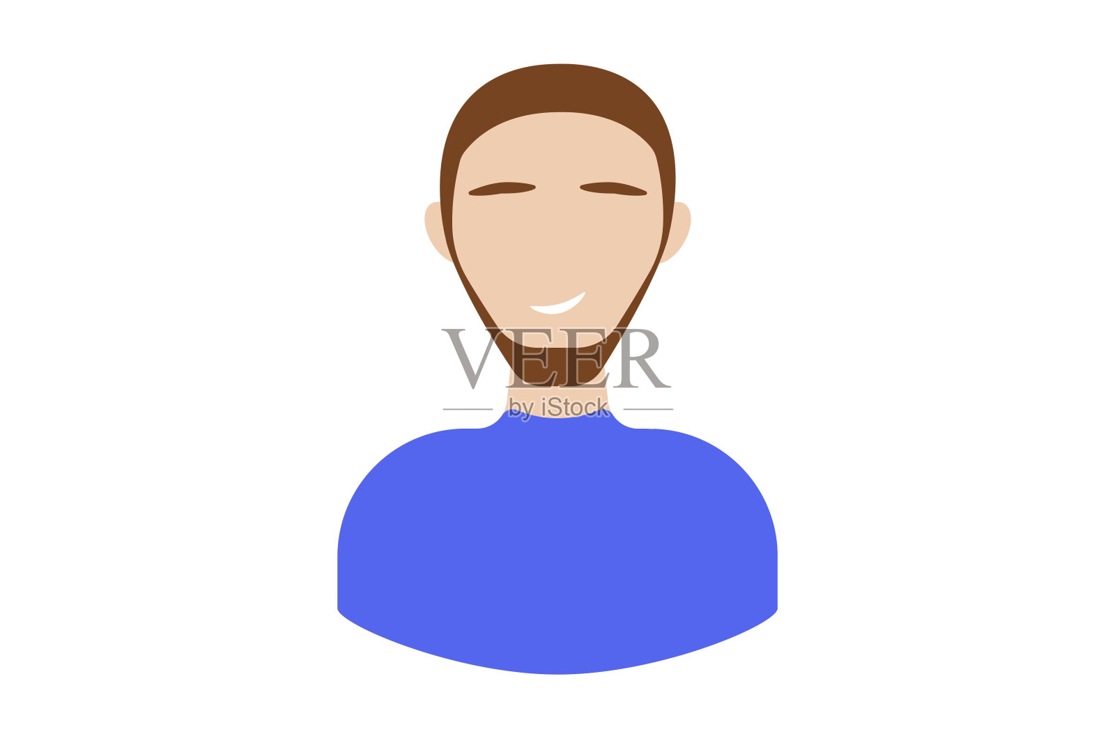 黑发在毛衣头像图标字符网络符号人的应用程序标志插画图片素材