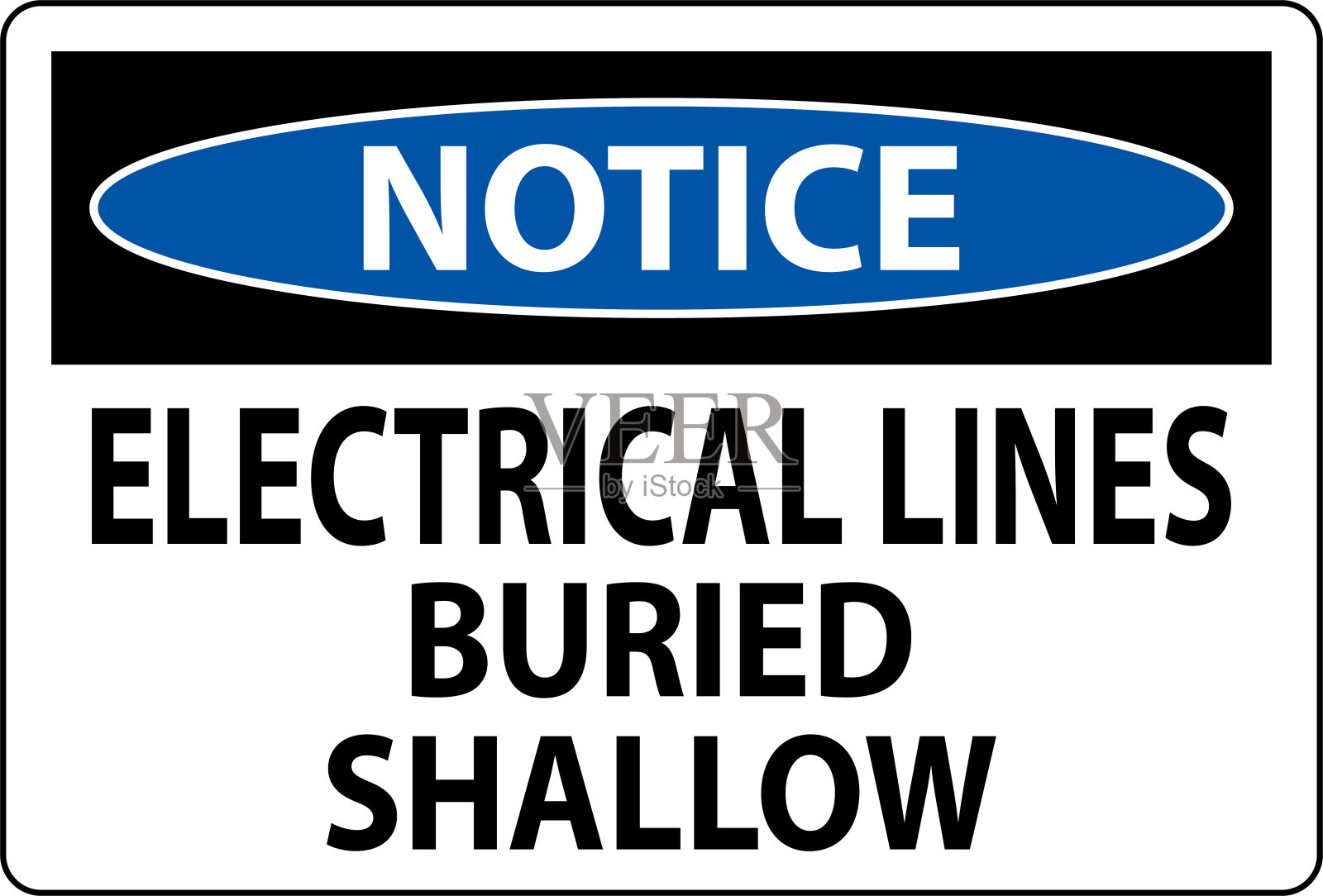 注意电线，浅埋在白色背景上插画图片素材