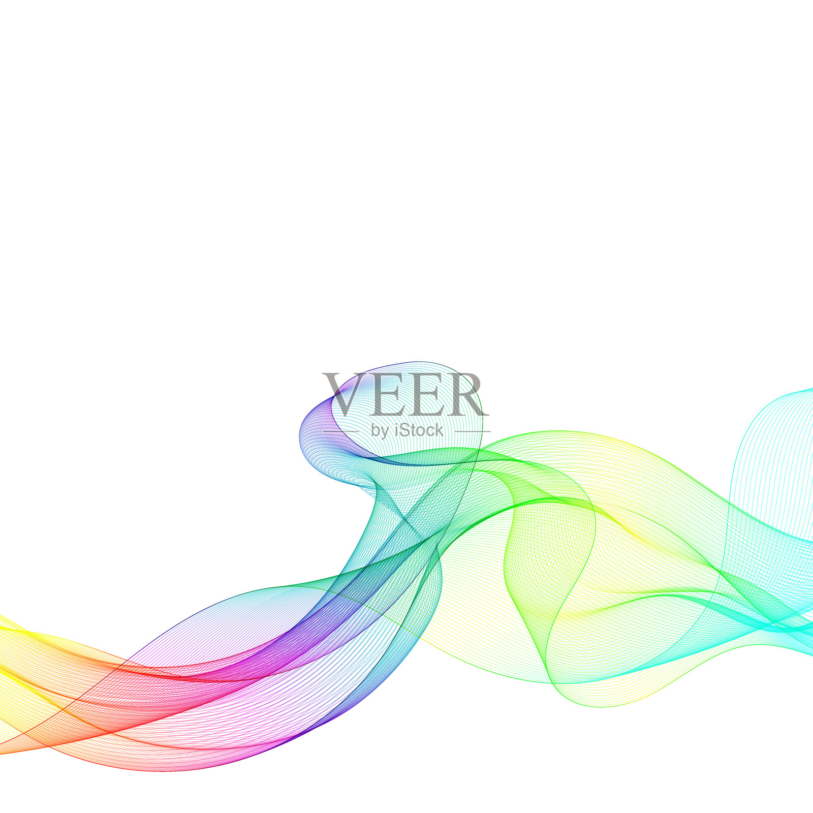 五彩抽象的波浪。黄线和绿线。背景。每股收益10插画图片素材