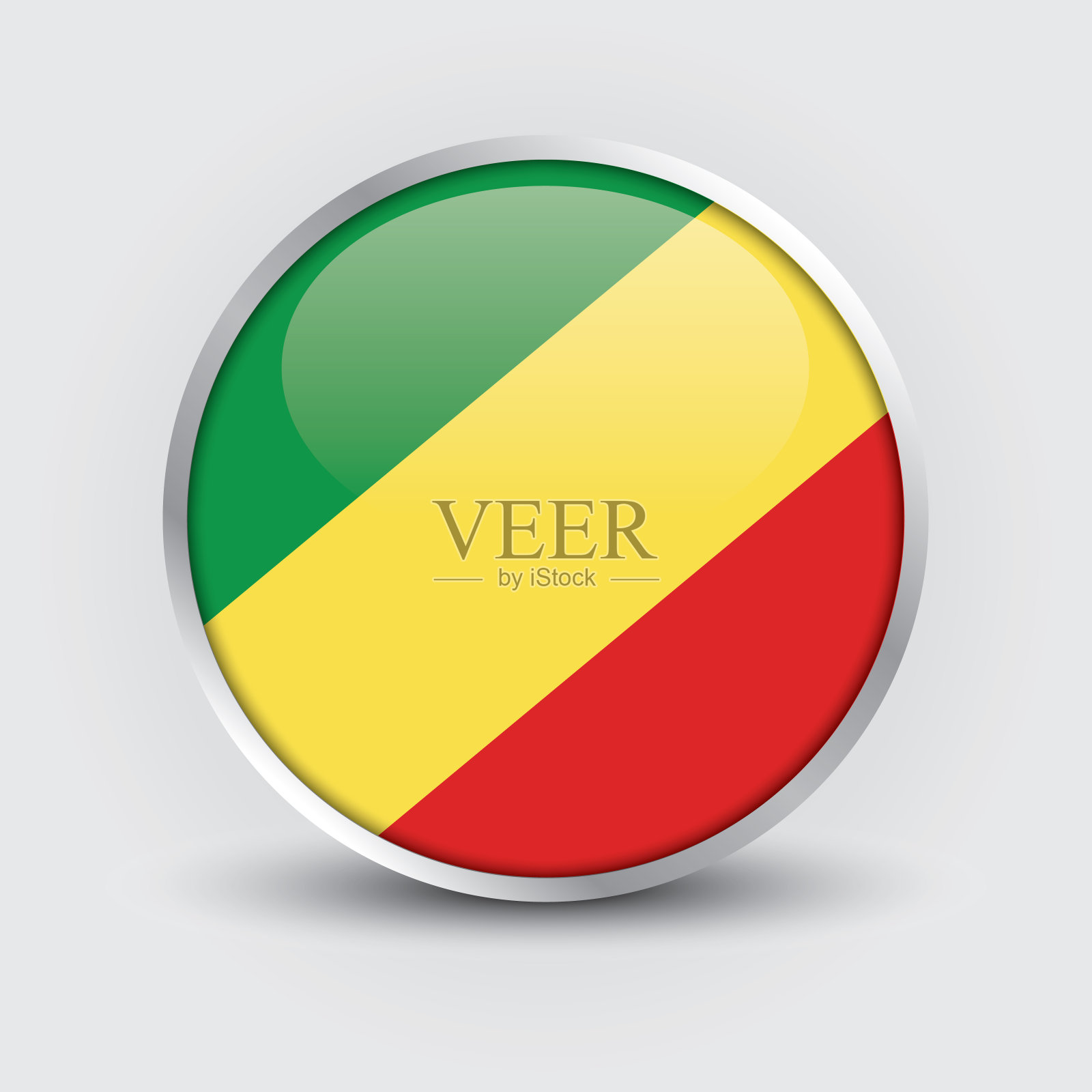 刚果共和国圆形旗帜设计插画图片素材