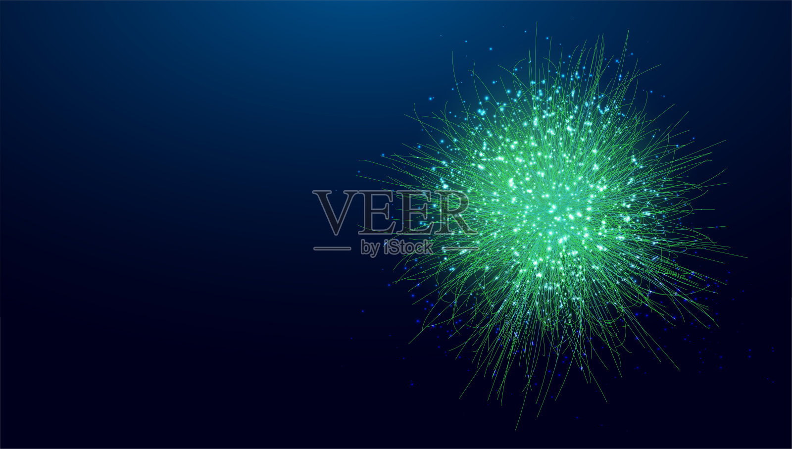 蓝色细菌类型的矢量抽象微观医学插图，病毒或孢子在深色背景上特写。科学、技术、医学概念。矢量插图。插画图片素材