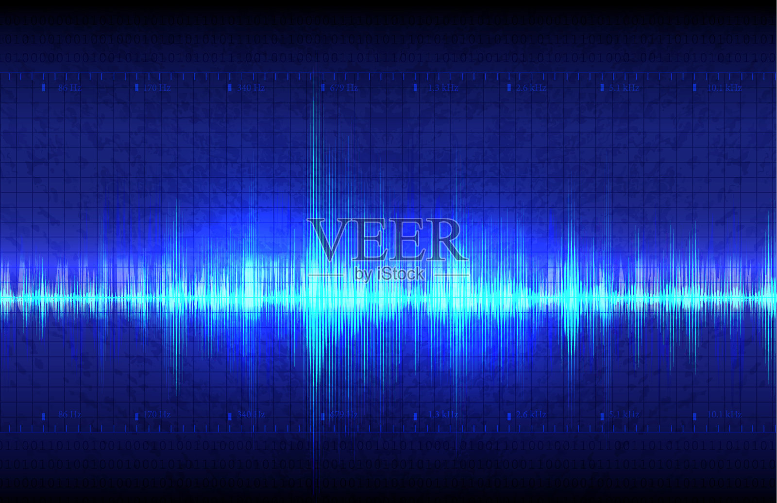 声波蓝色背景插画图片素材