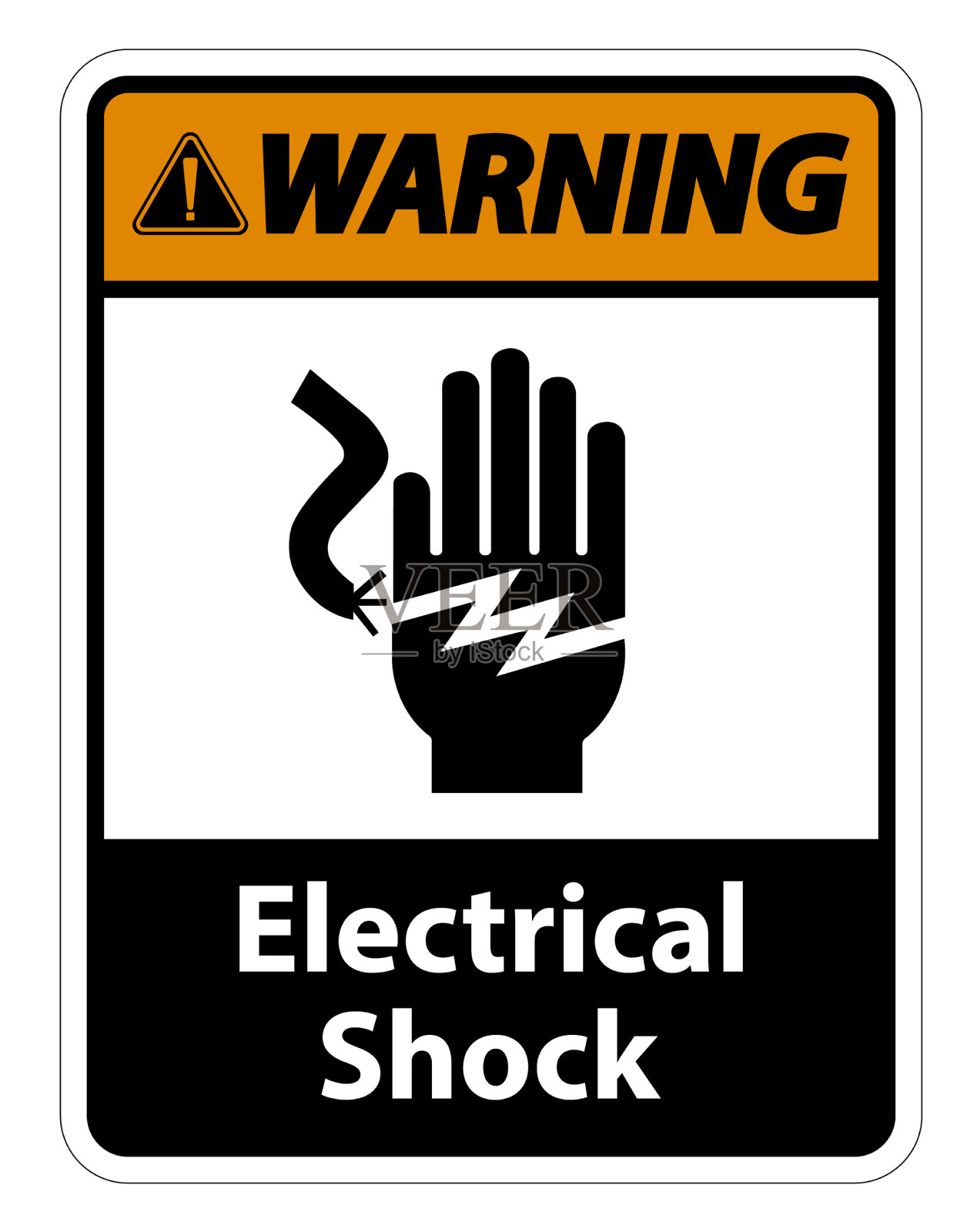 触电符号标志插画图片素材