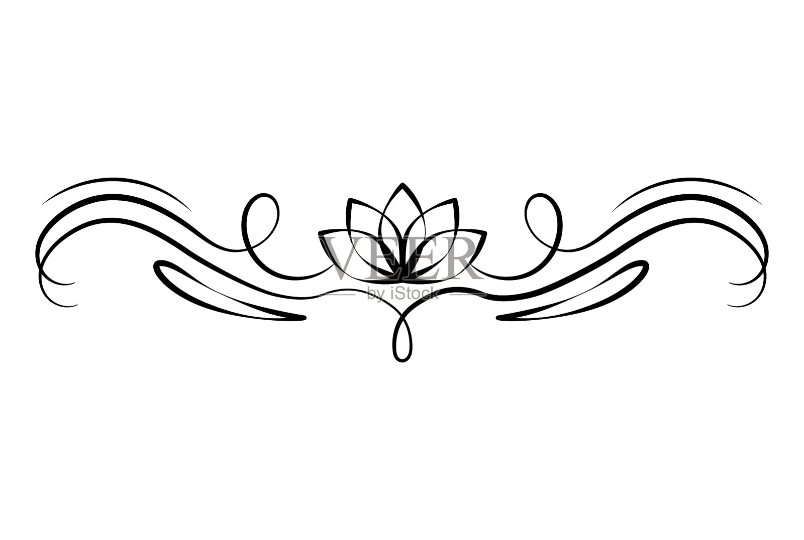 书法装饰剪影卷曲的婚礼艺术插画图片素材