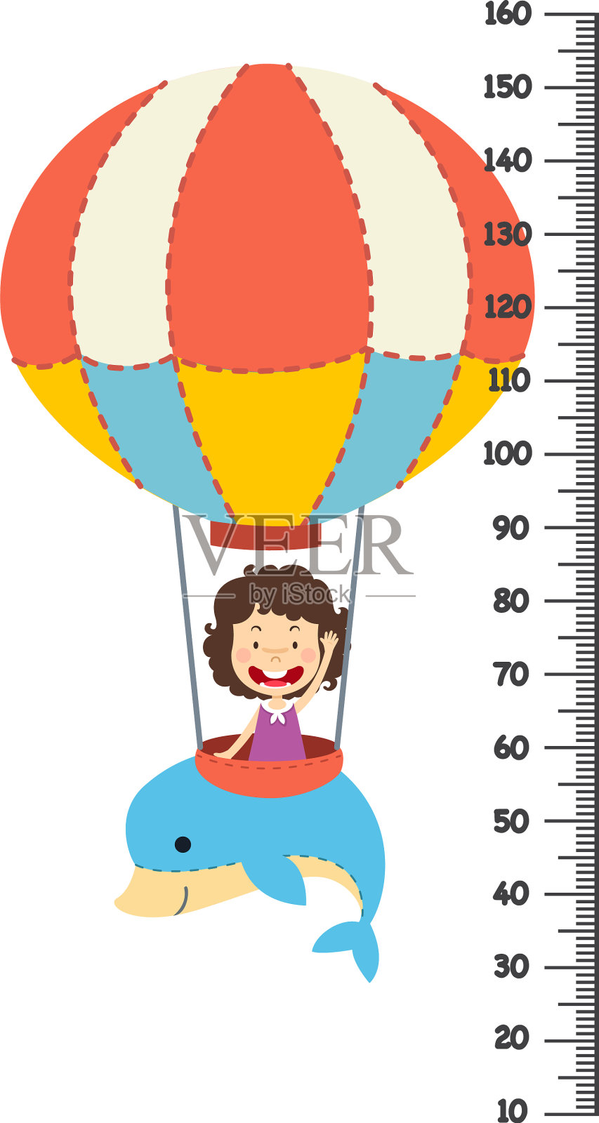 带气球的米墙插画图片素材