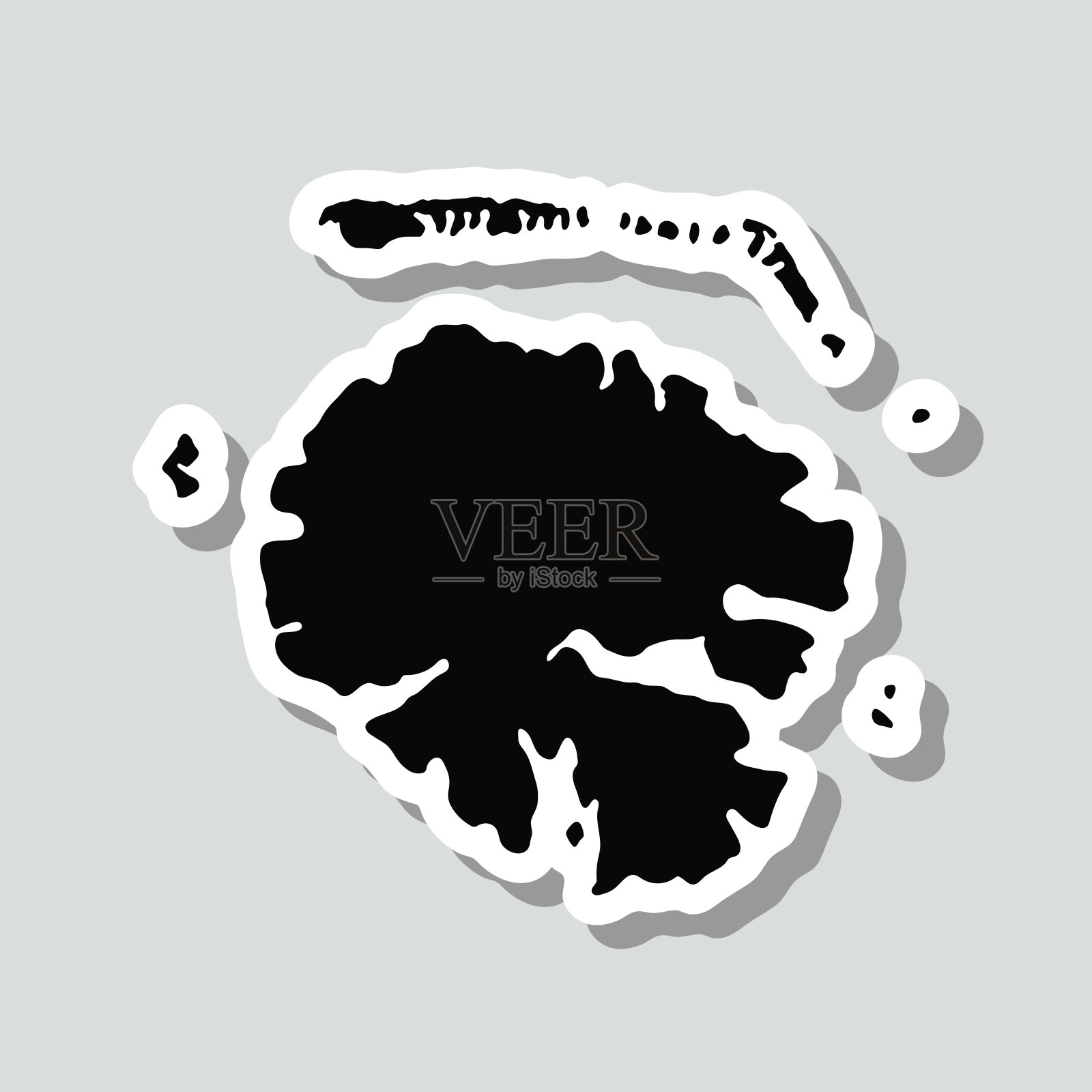 Tahaa地图贴纸上的灰色背景插画图片素材