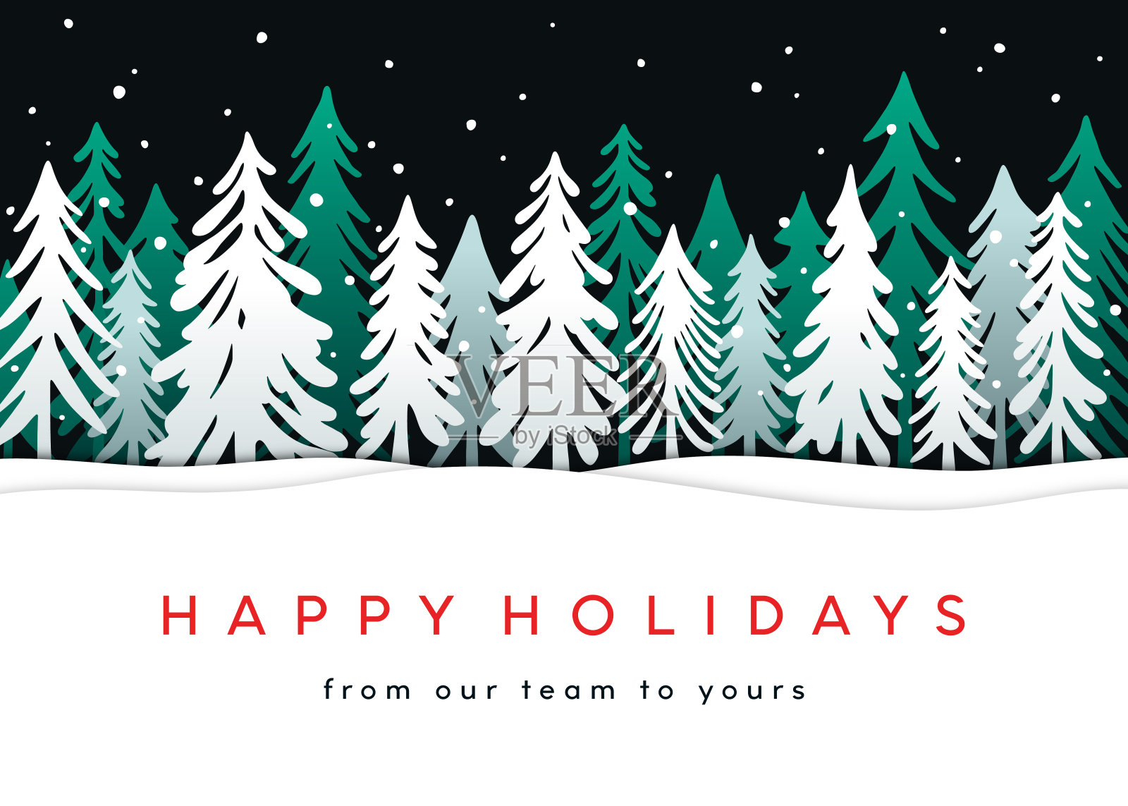 有圣诞树的节日贺卡插画图片素材