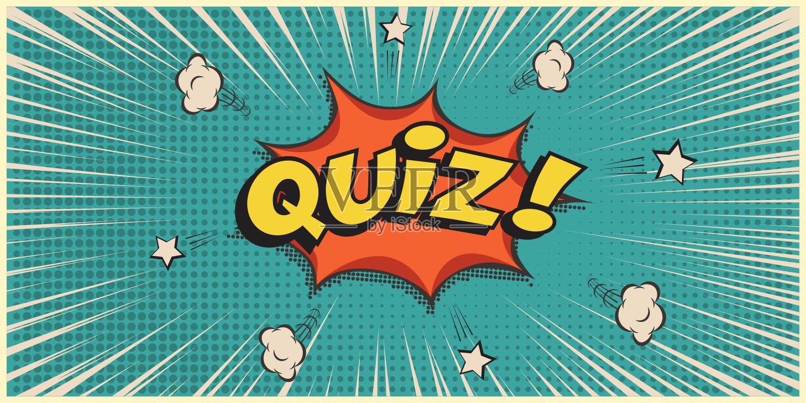 问答游戏显示复古背景。酒吧里的古董益智夜海报。营销设计矢量插图。黄色文字，蓝色背景。卡通老横幅竞争插画图片素材
