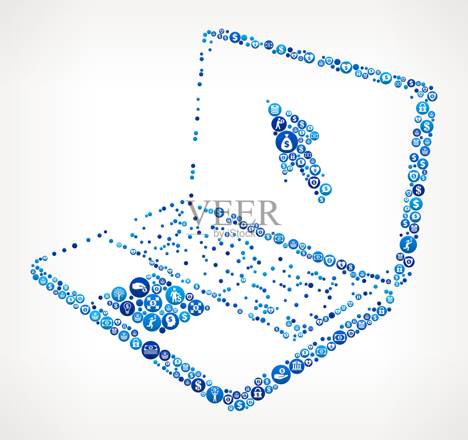 笔记本电脑钱蓝色图标图案背景插画图片素材